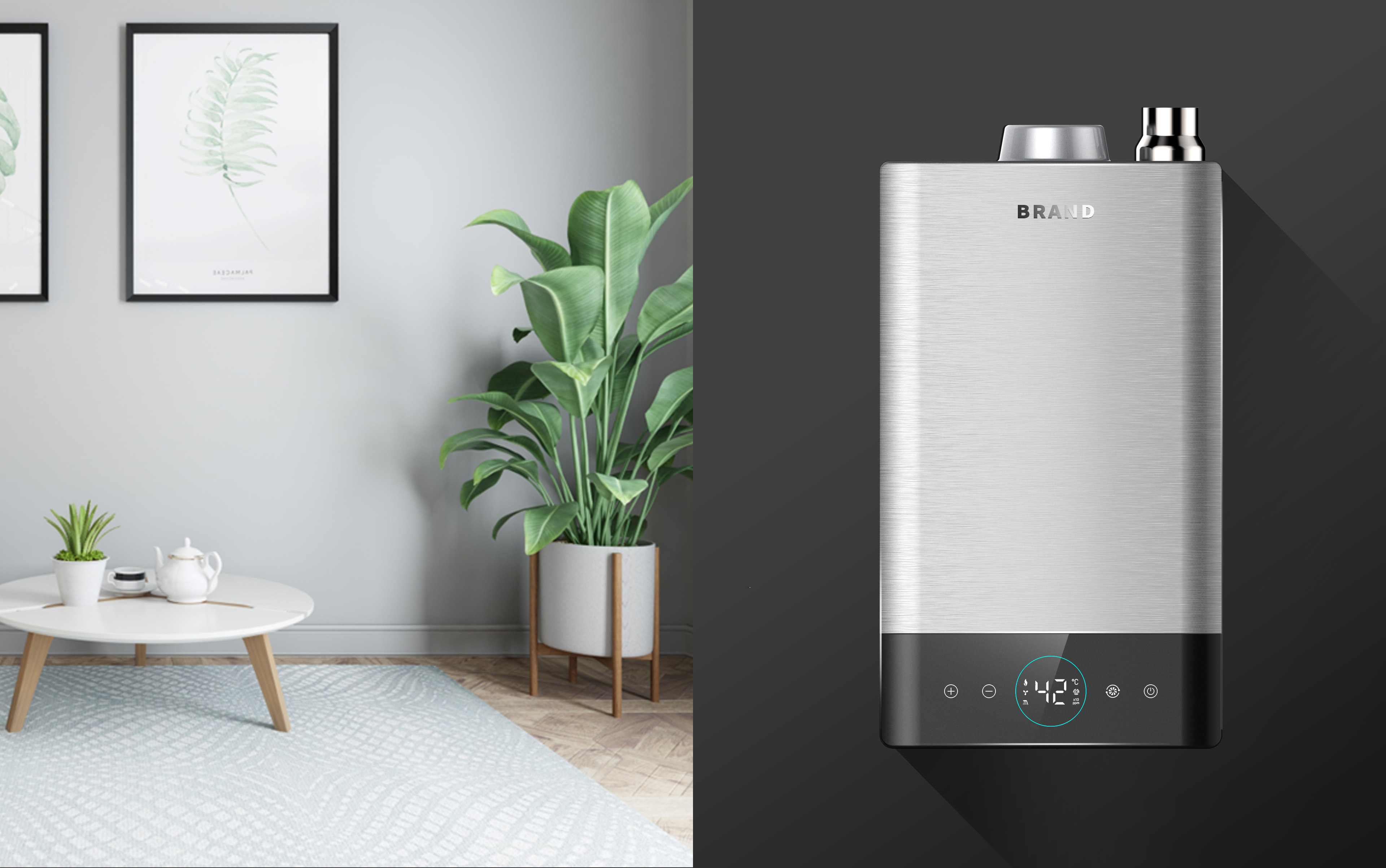 Gas water heater，Sheet metal products，industrial design，