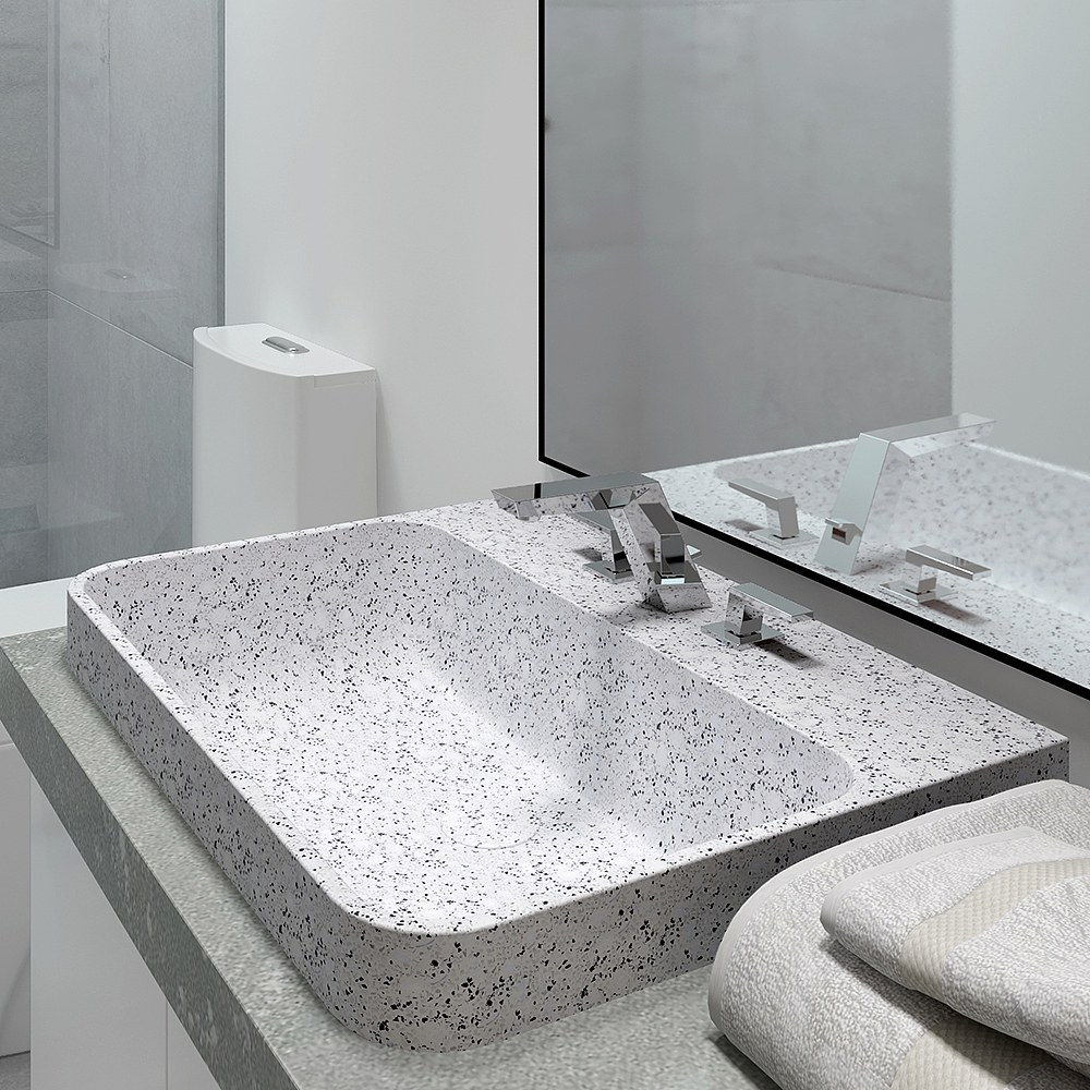 Cement wash basin，Bathroom decoration，Bathroom Cabinet Wash Basin，Restroom decoration，Industrial wind bathroom design，Bathroom wash basin effect，