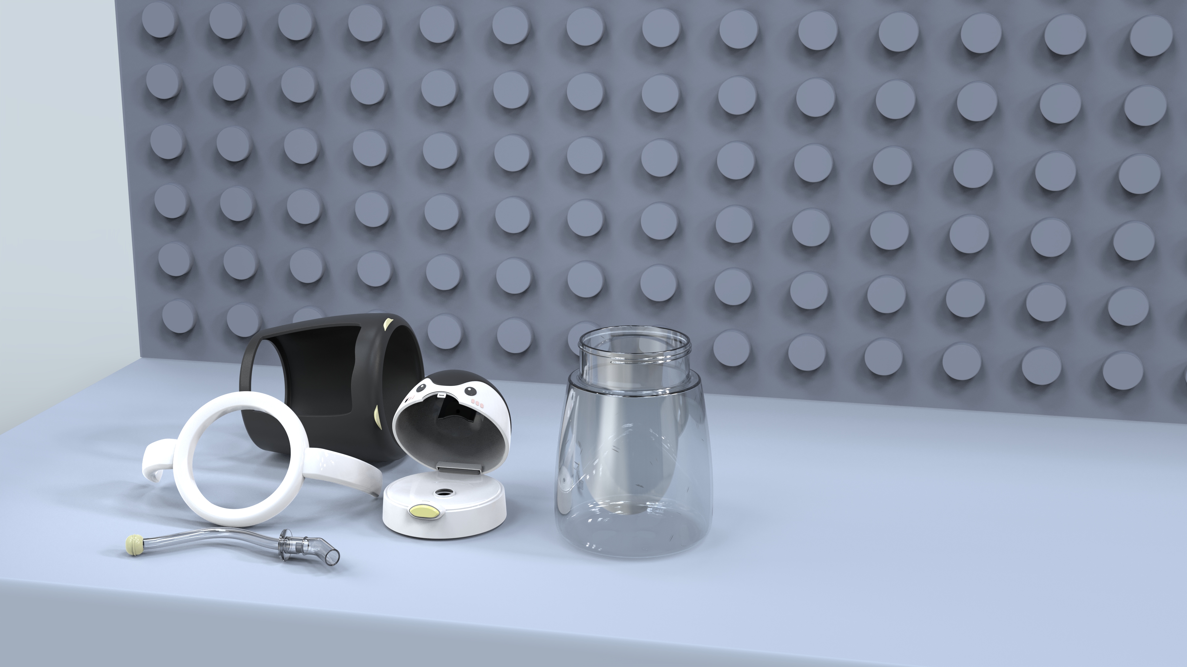 product design，industrial design，baby Trainer Cup，Bionics Design ，penguin，Children's water cup，Children's products，