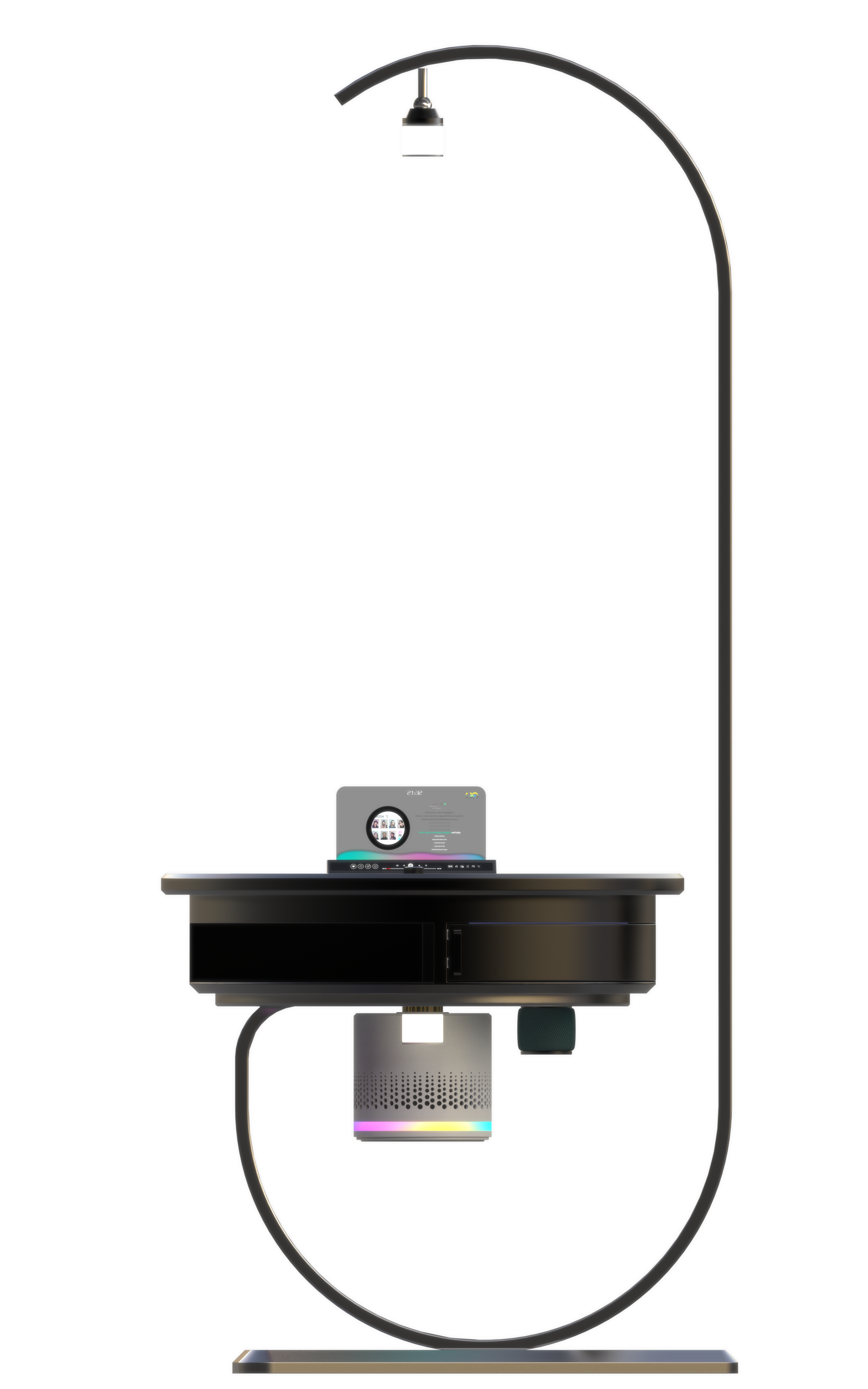 household electrical appliances，bedroom，intelligence，sleep，concept，Bedside lamp，Smart home，