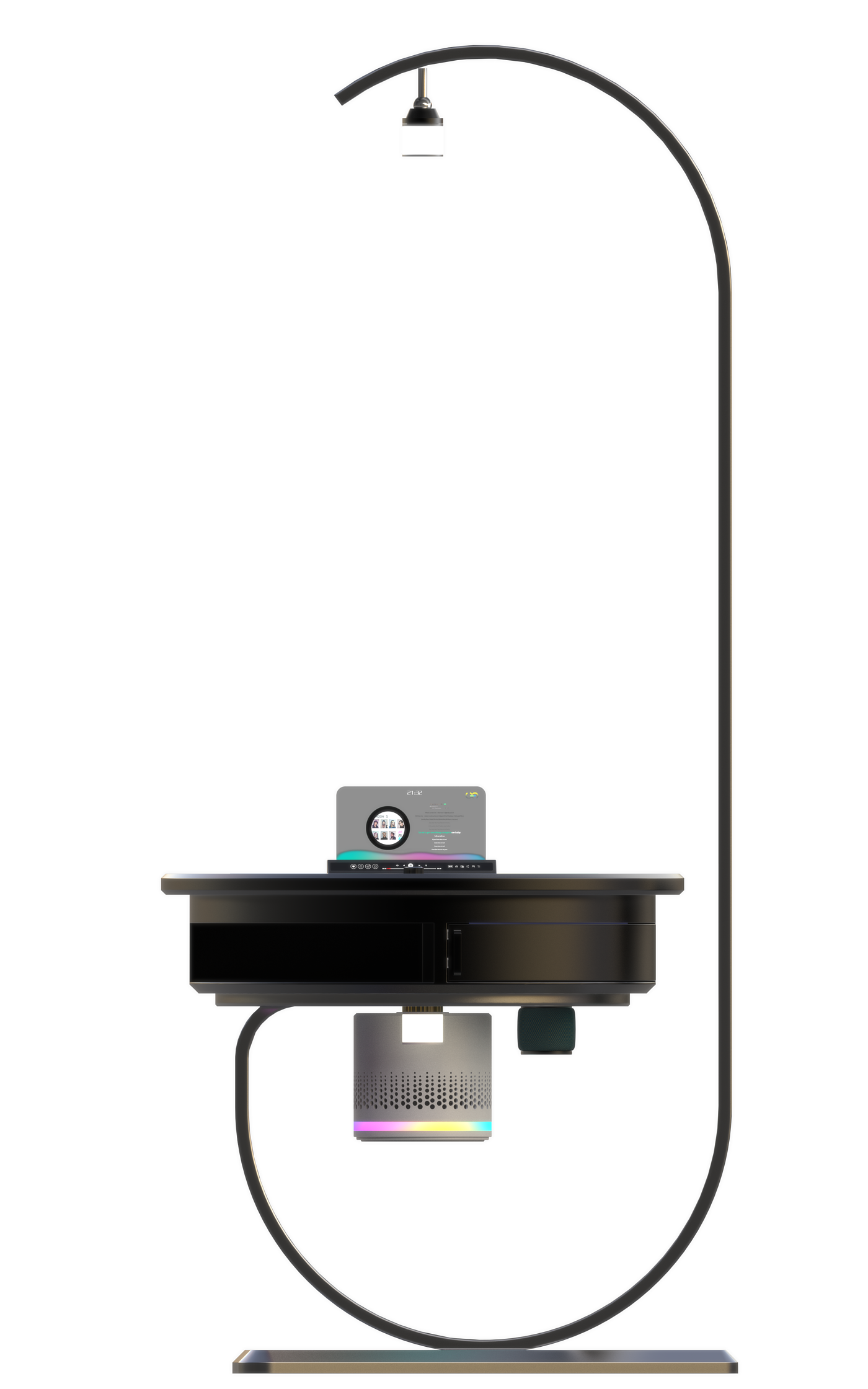household electrical appliances，bedroom，intelligence，sleep，concept，Bedside lamp，Smart home，