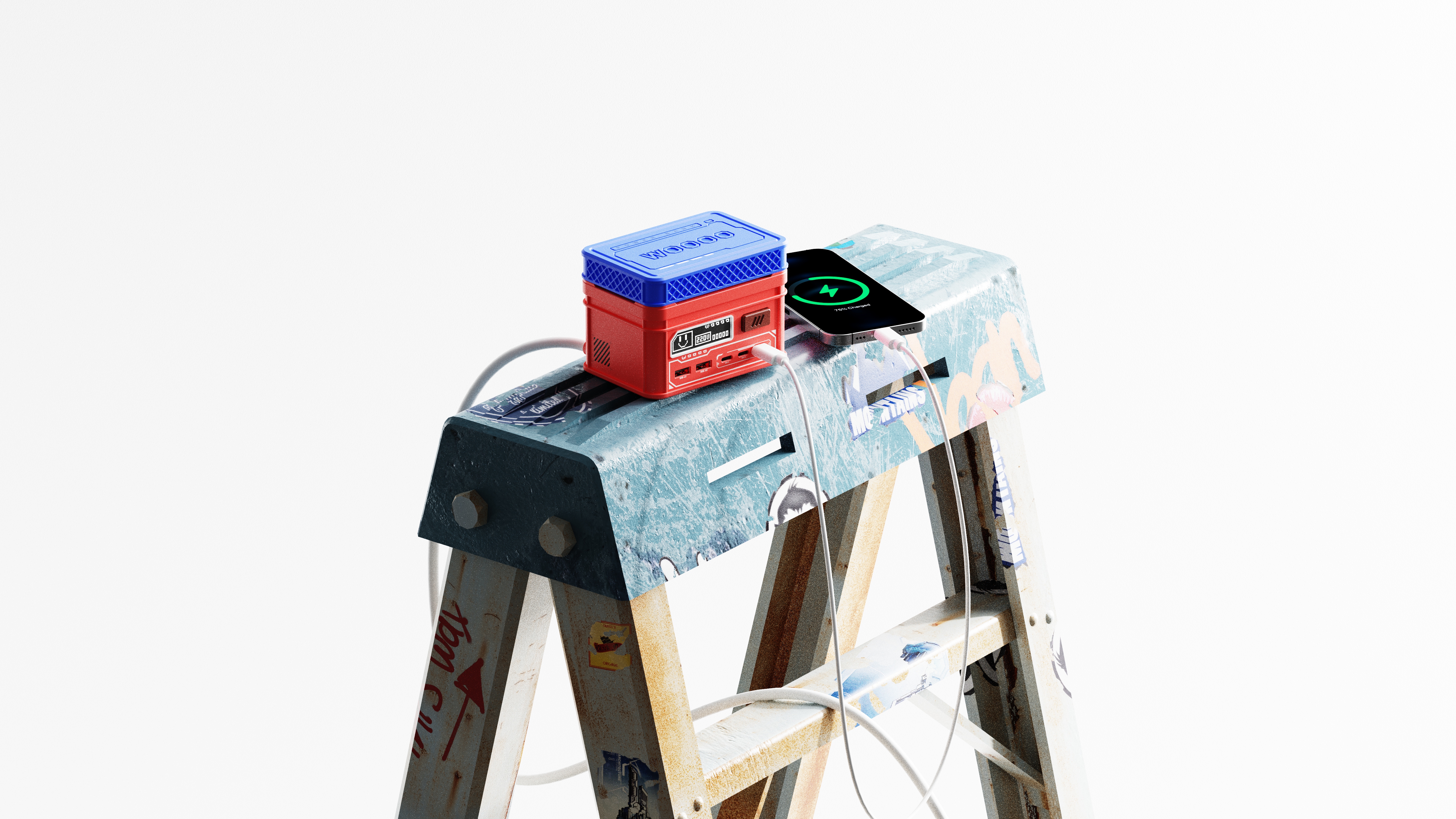 product design，Charger，industrial design，Keyshot rendering，