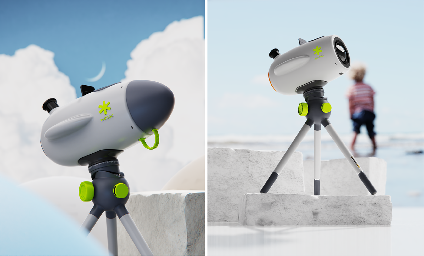 product design，children，telescope，intelligent telescope，keyshot，Render，modeling，sample reels，