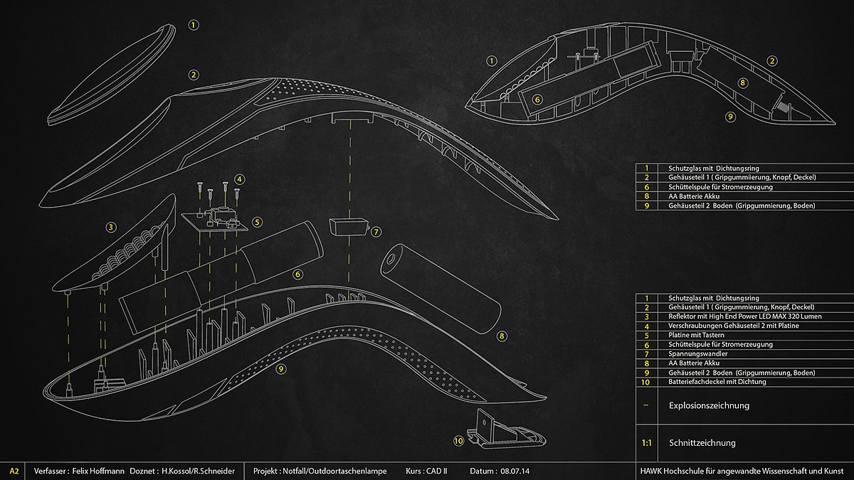 Ergonomics，Bionics Design ，Nautilus flashlight，