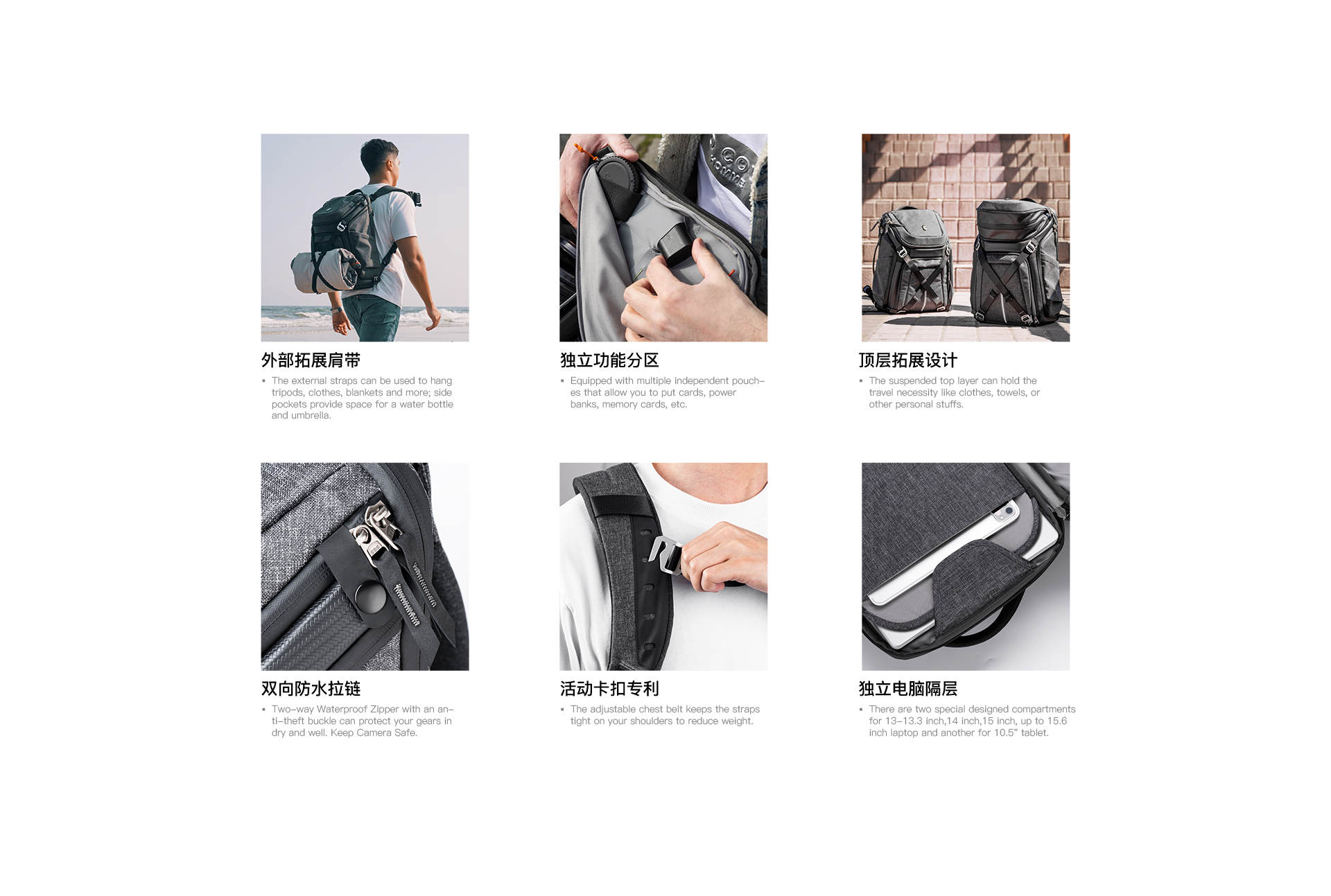 Photography Backpack，camera backpack ，outdoors，hike，