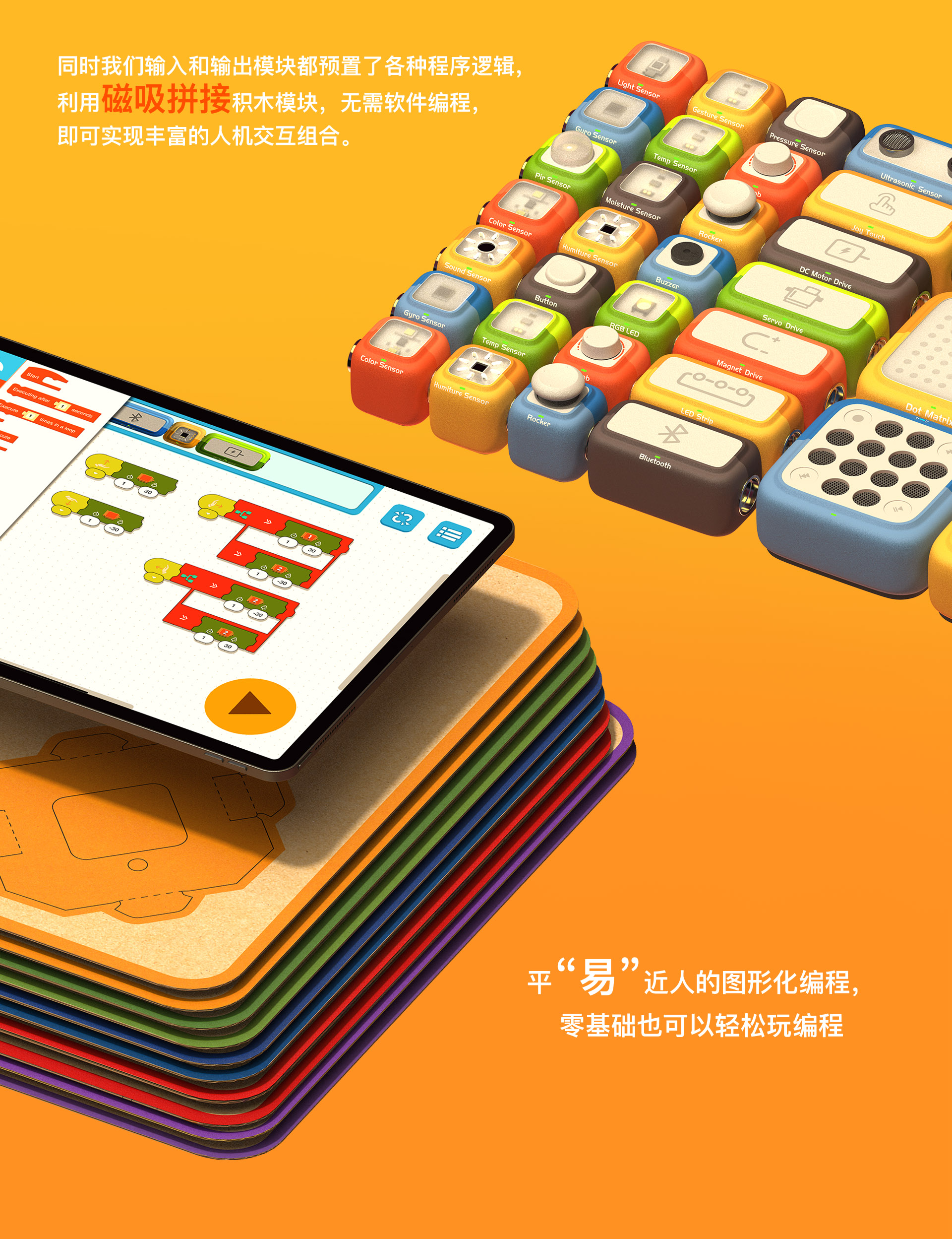 Cube，Children's programming，Smart Building Blocks Kit，Combination module，Programming Education，paper film，