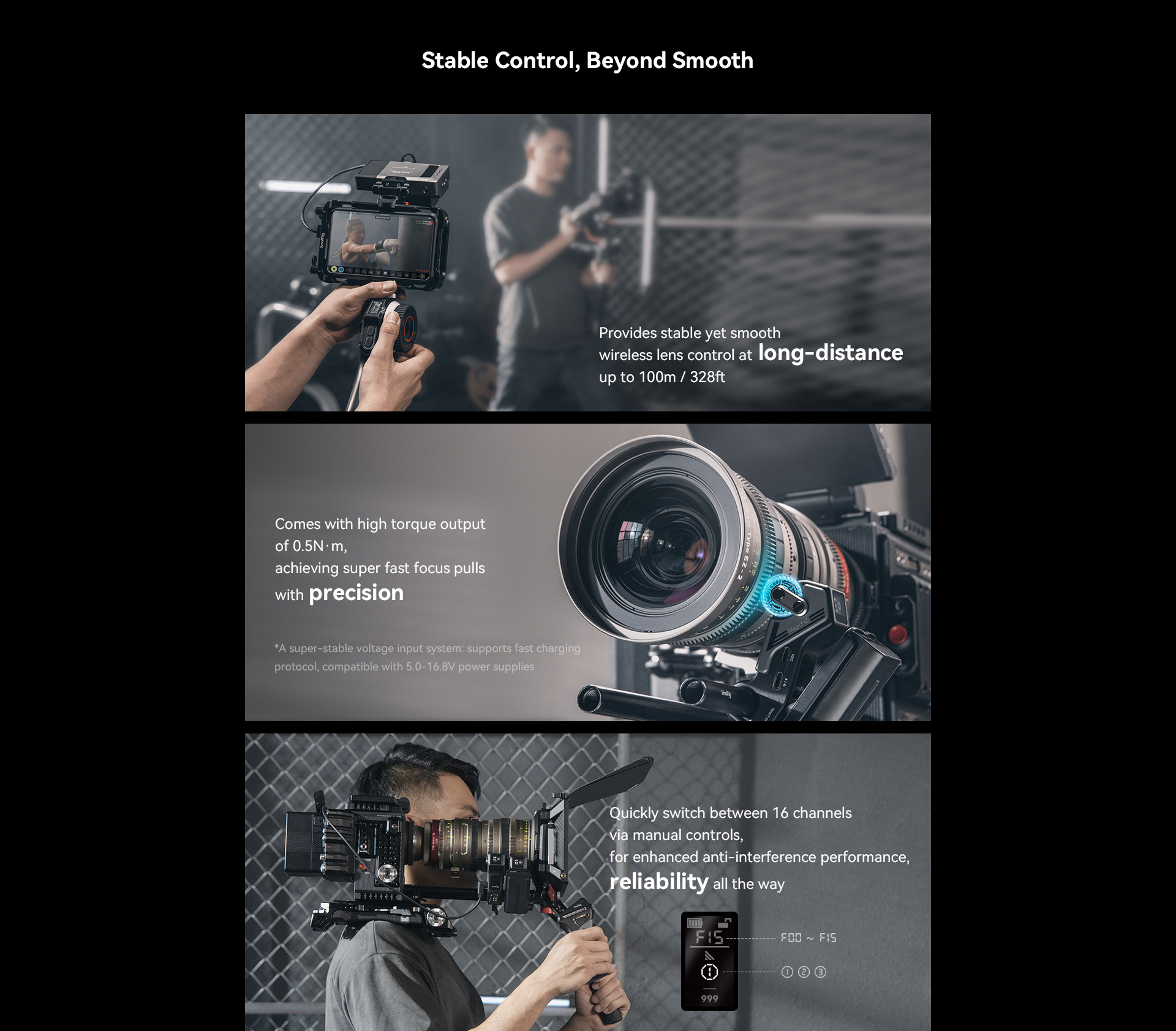 Wireless follow-focus system，modularization，Focus follower，