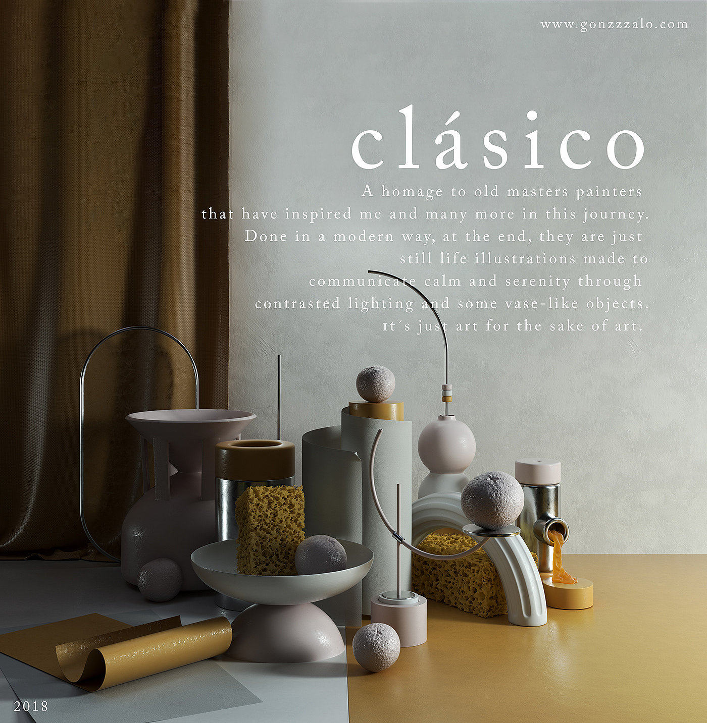 Render，c4d，classical，Gonzalo Miranda，Modern life，