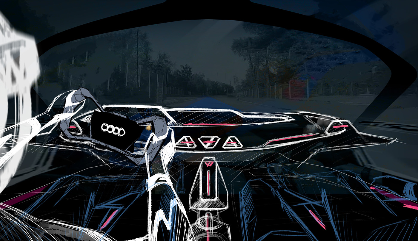 bmw，sketch，audi，Interior design，Projection，