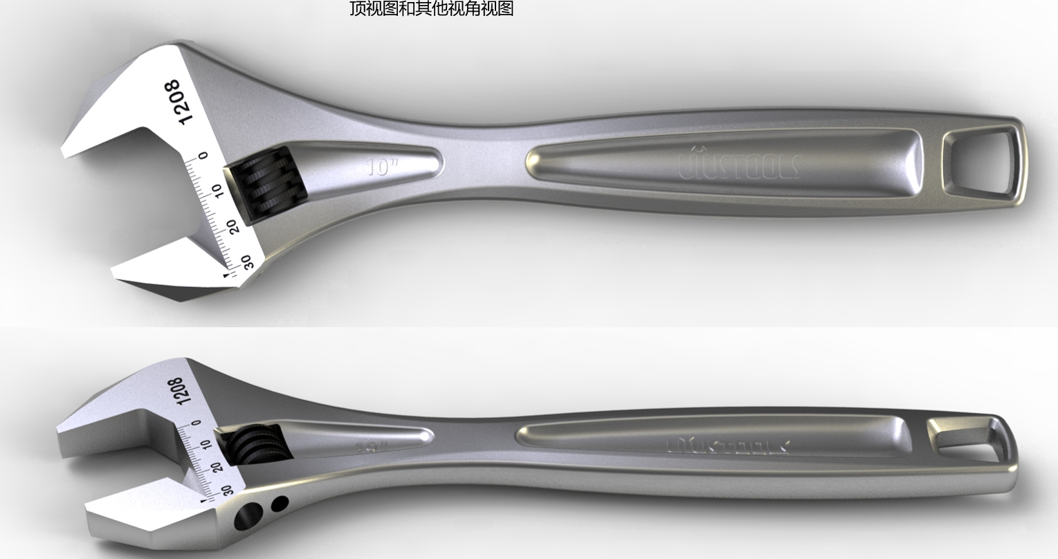 Adjustable wrench, hand tool design, tool design，