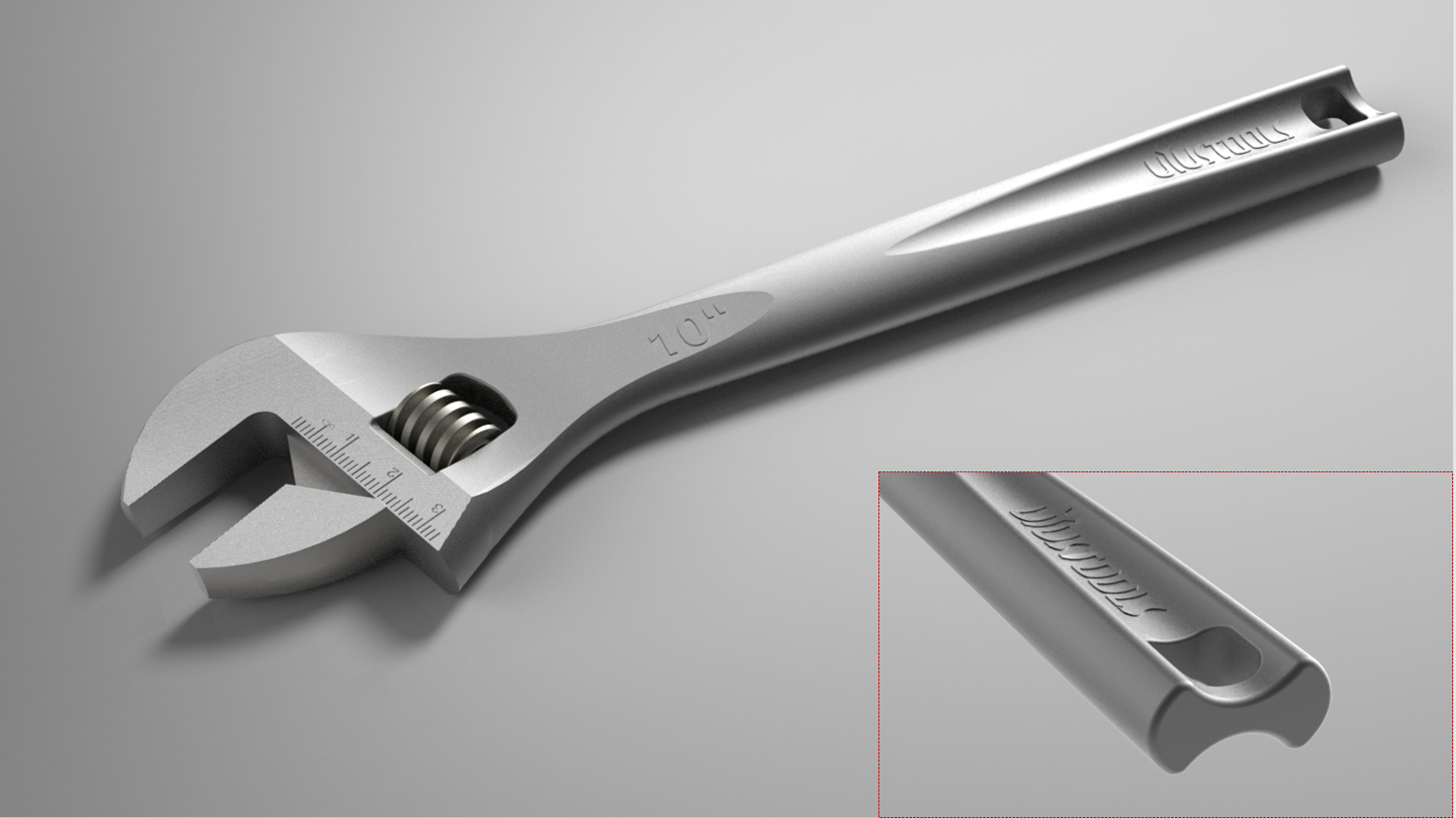 Adjustable wrench, hand tool design, tool design，