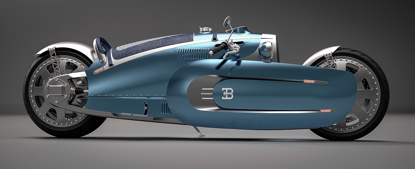 bugatti，motorcycle，Automatic design，blue，