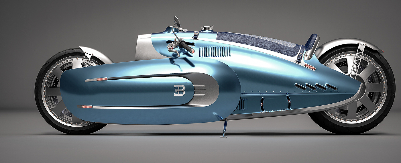 bugatti，motorcycle，Automatic design，blue，
