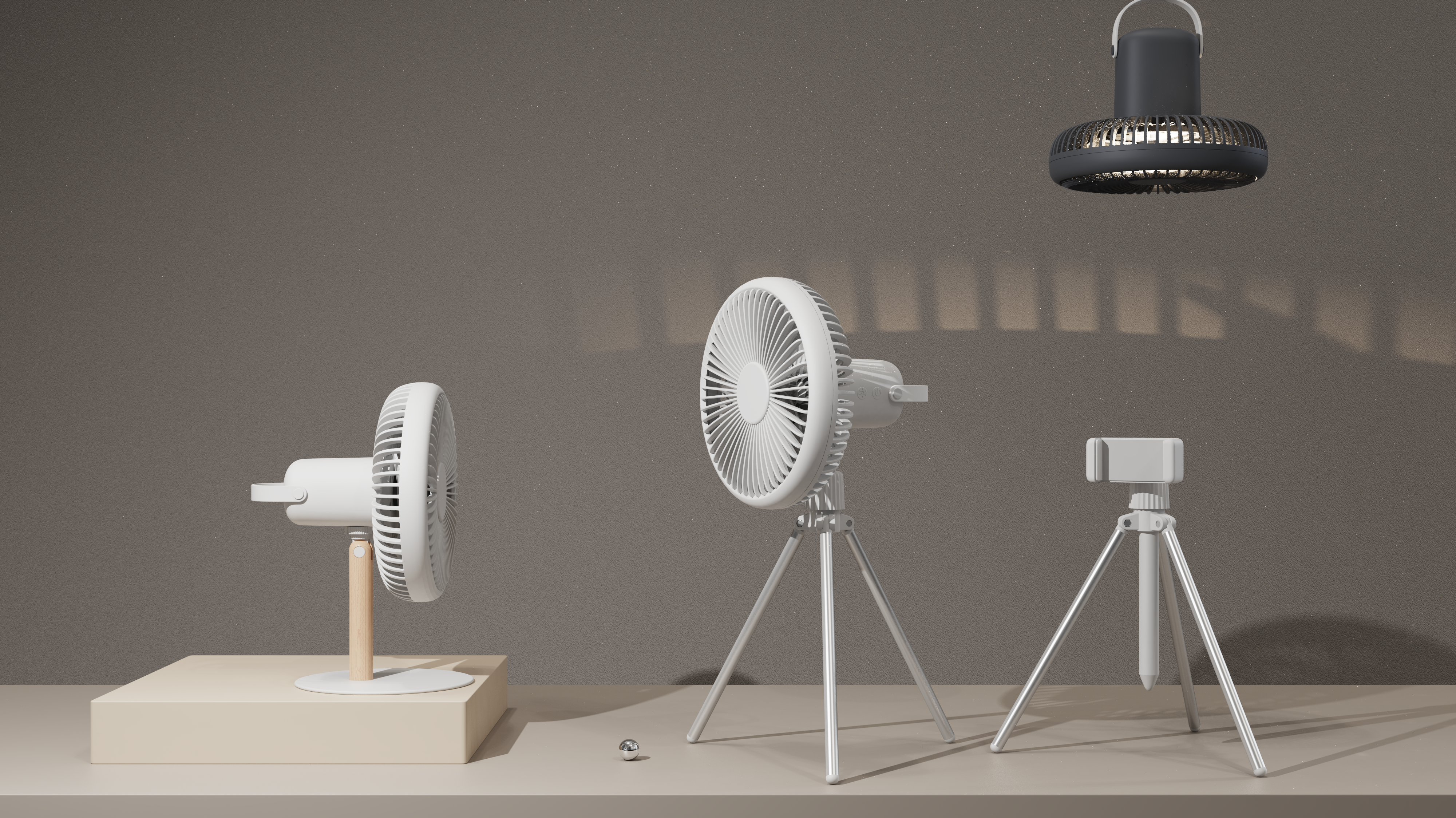 Desktop fan，Log wind，Slim Design ，multi-function，Night light function，Summer artifact，Tripod Fan，Camping Artifact，