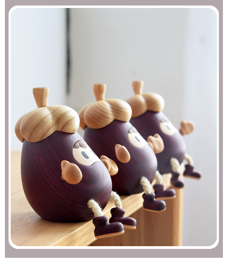 Original design，Solid Wood Crafts，cute bionic，Wooden Handicraft，Cute Eggplant，
