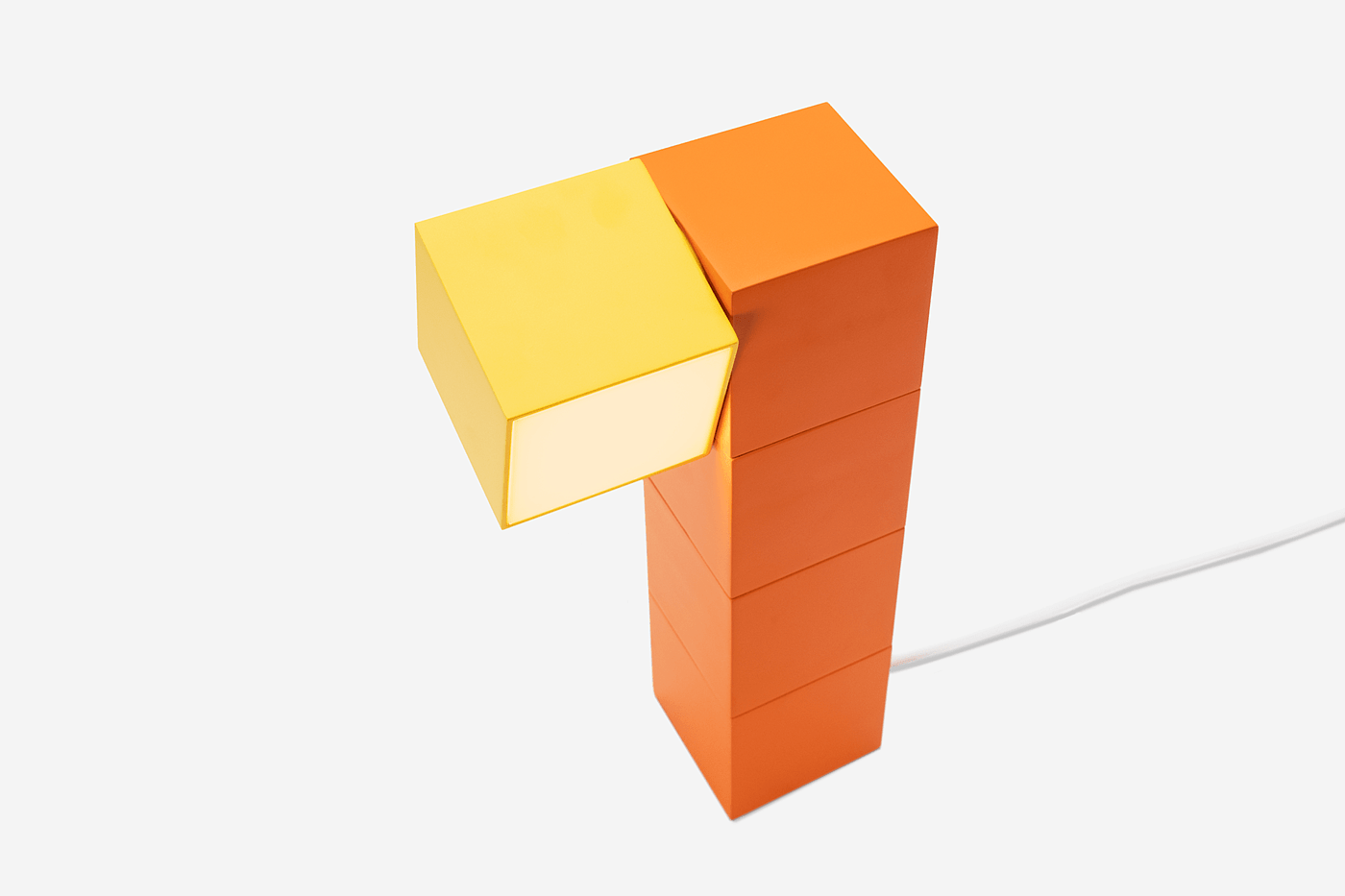 3D printing，lighting design ，orange，Desk lamp，