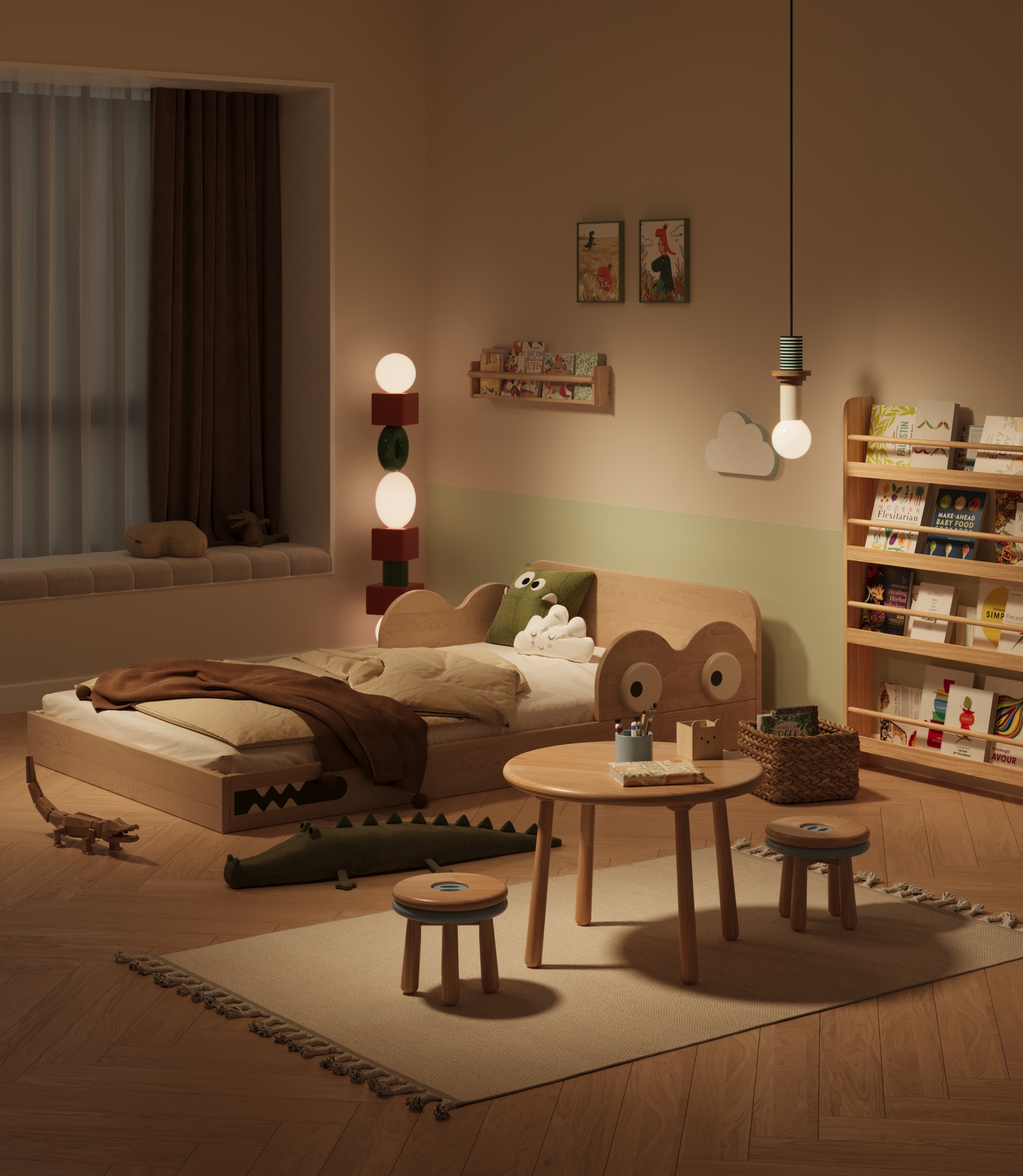 Children bed，Children's furniture，Creative furniture，furniture design ，Child mother and baby，