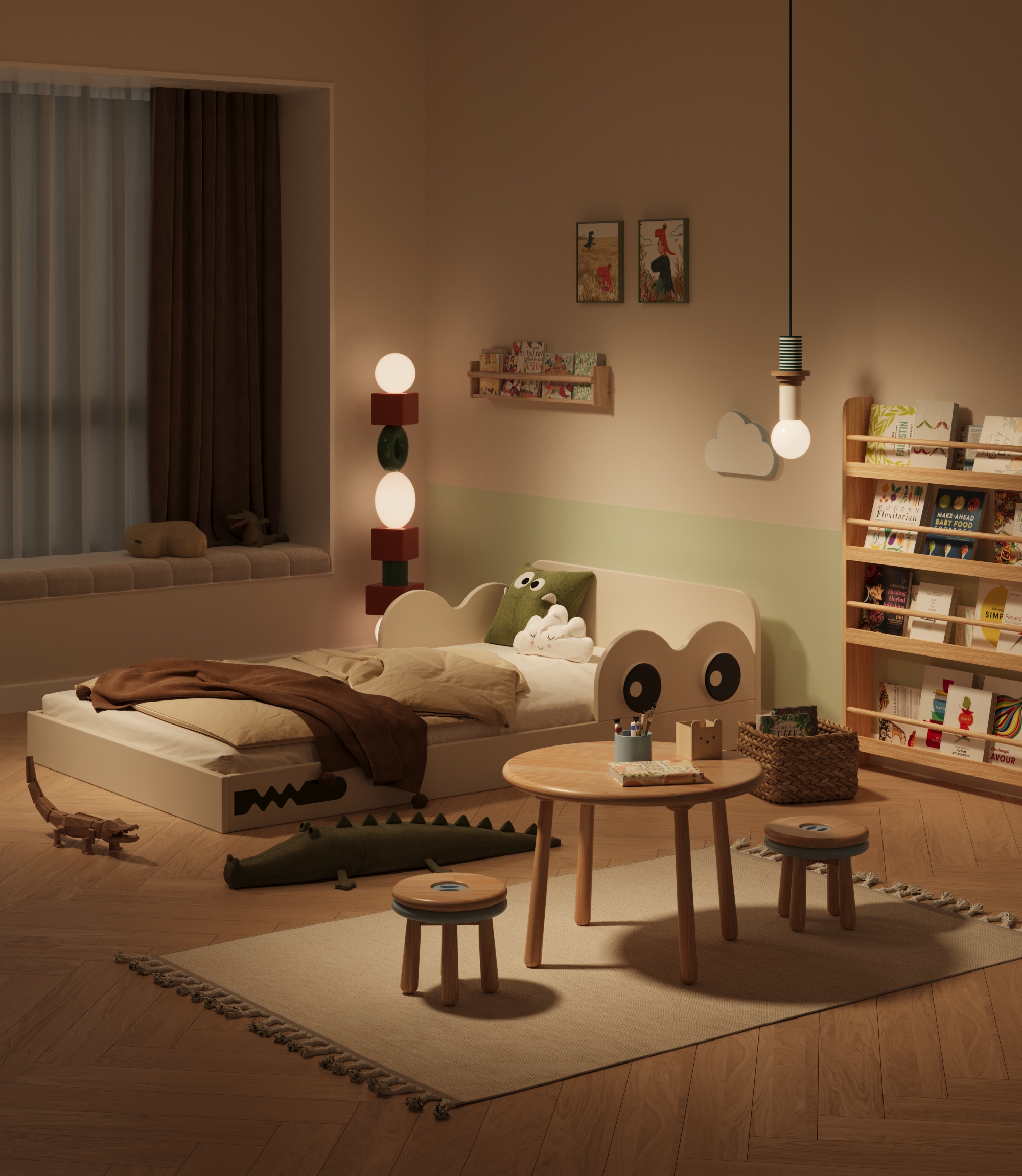 Children bed，Children's furniture，Creative furniture，furniture design ，Child mother and baby，