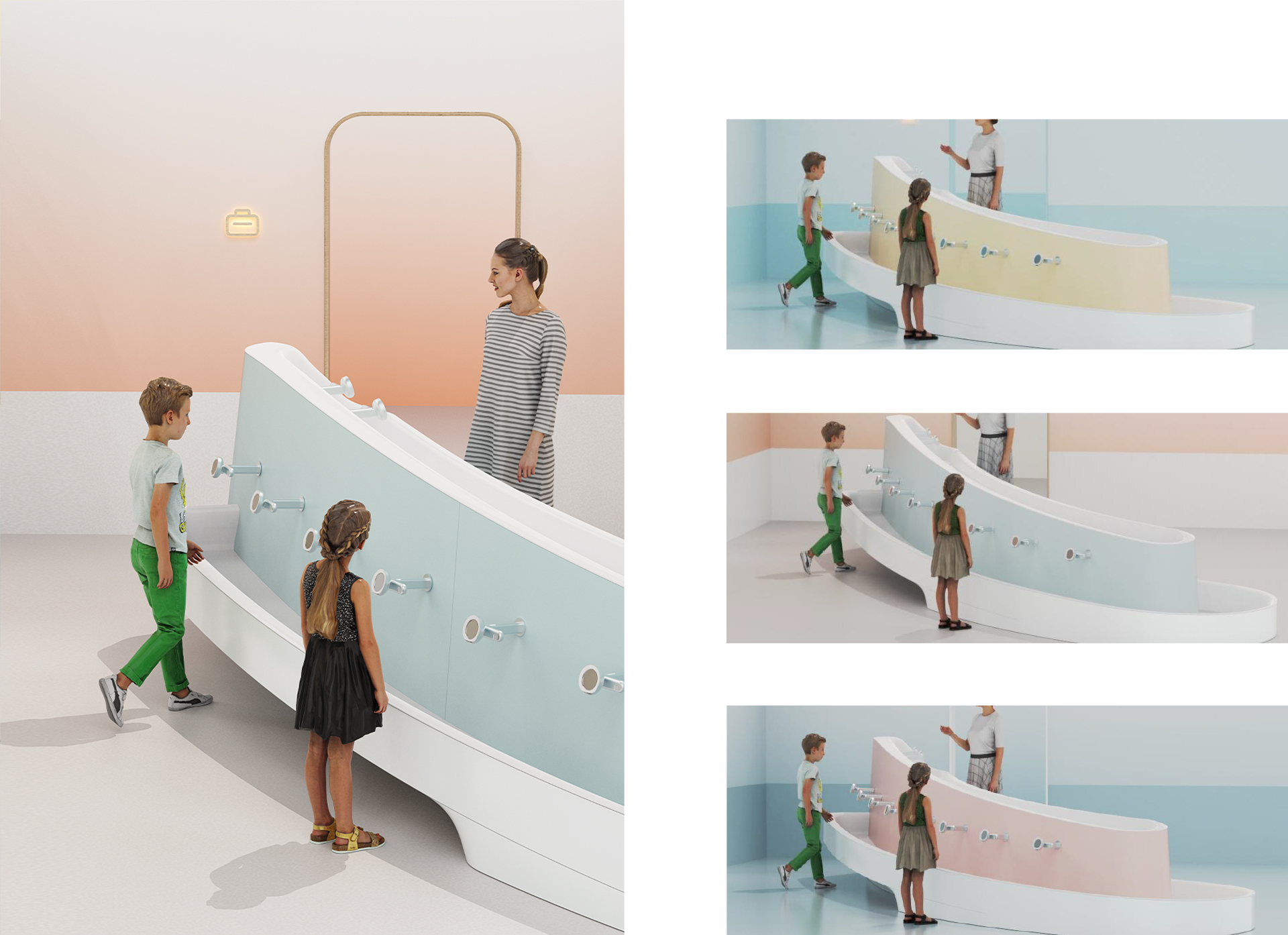 Graduation project，bathroom，public space ，kindergarten，Intelligent device，Children's Hygiene，Interesting interaction，
