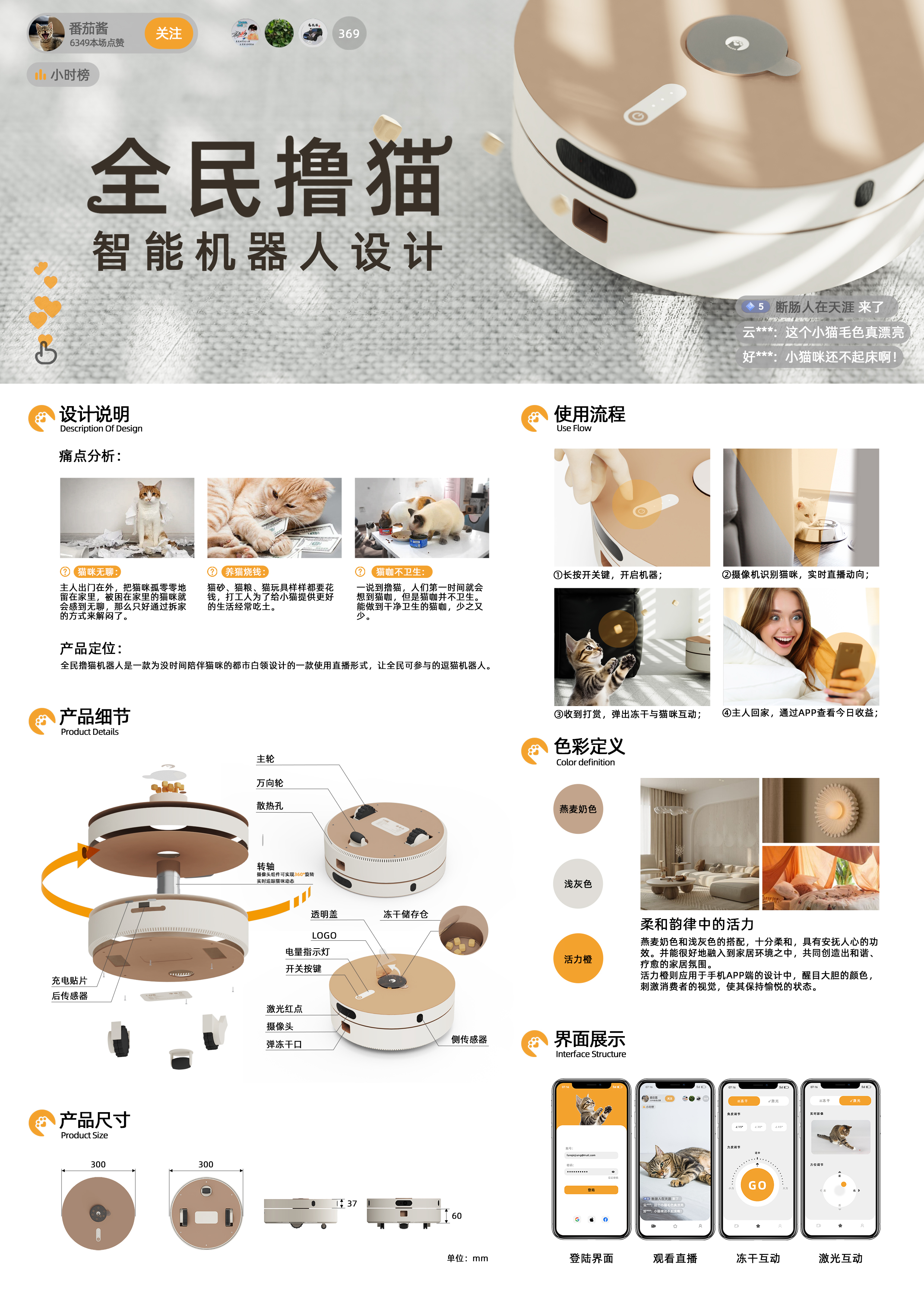 robot，cat，cute pet，stroke a cat，Participation of all people，live broadcast，internet，intelligence，