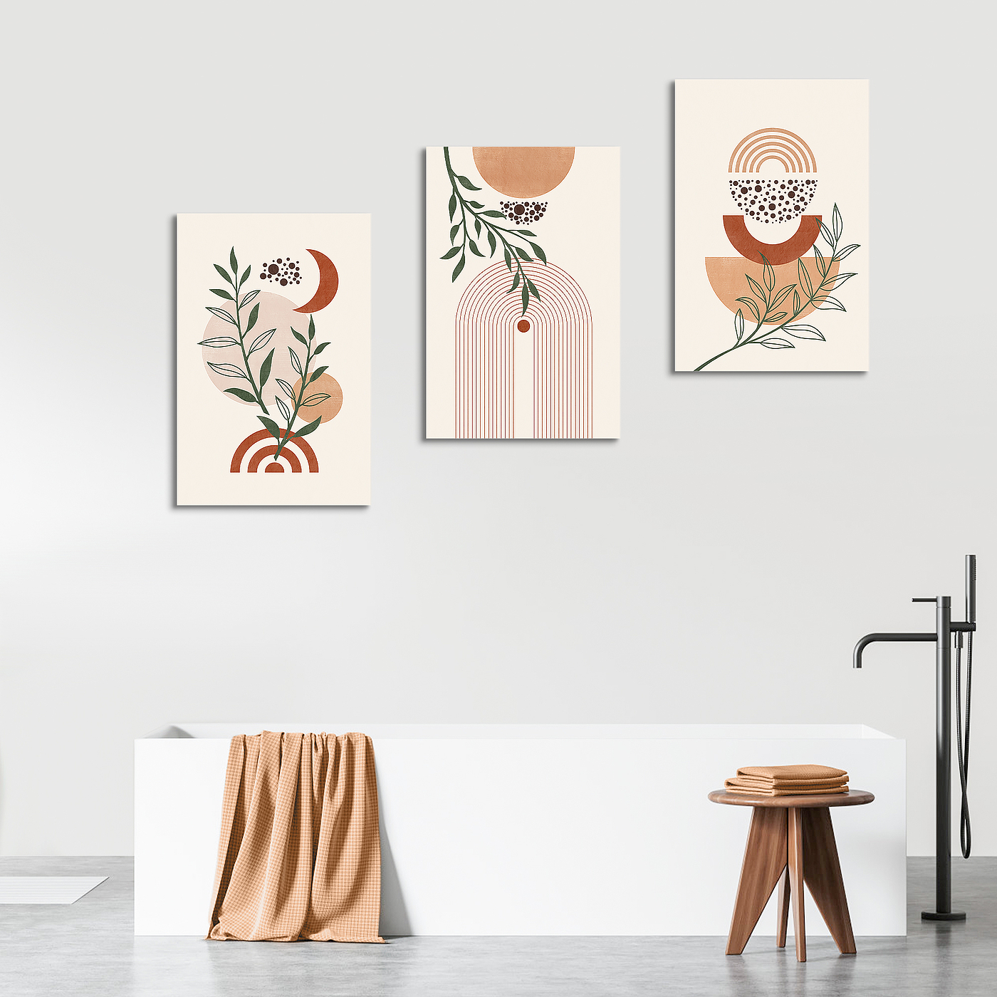 wall painting，Triple painting，Decorative painting，Amazon main image，