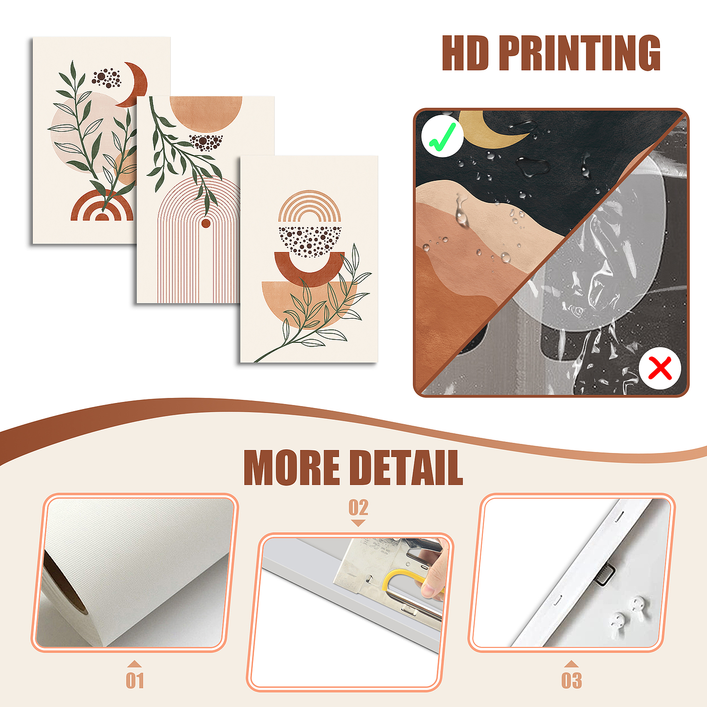 wall painting，Triple painting，Decorative painting，Amazon main image，