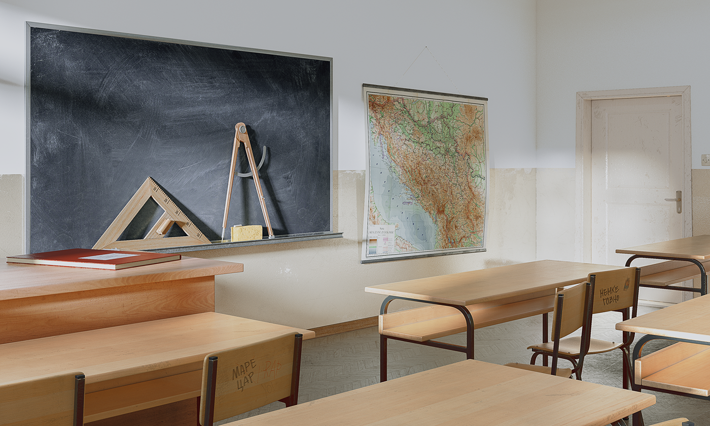 Tables and chairs，classroom，Simplicity，