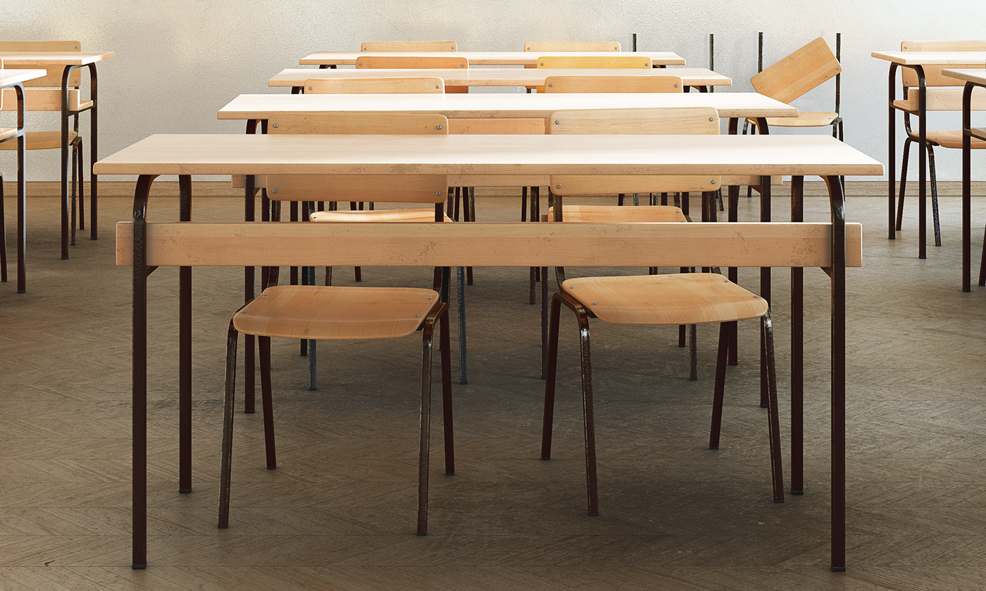 Tables and chairs，classroom，Simplicity，