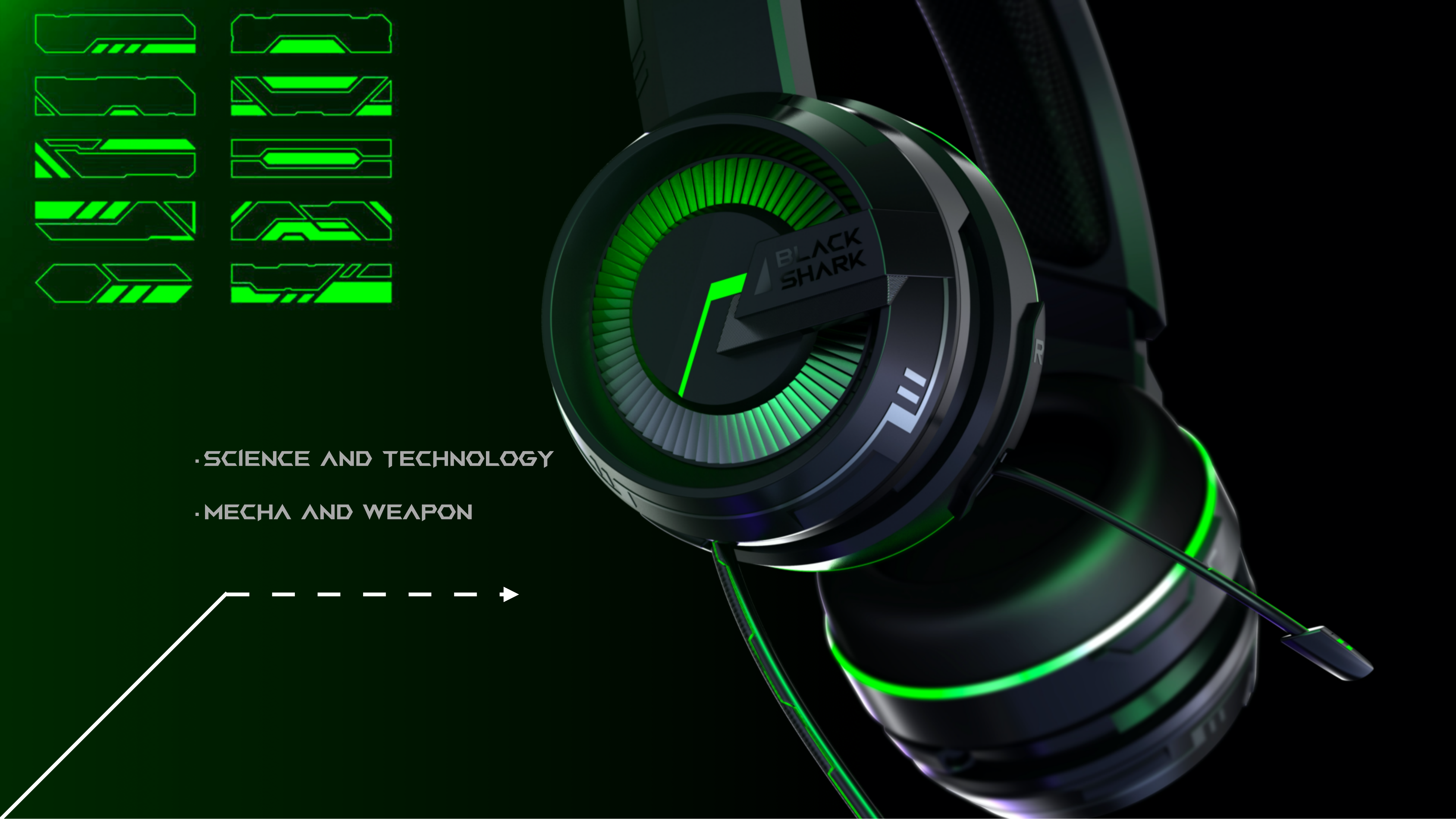 headset，headset，game，Black Shark，conceptual design，