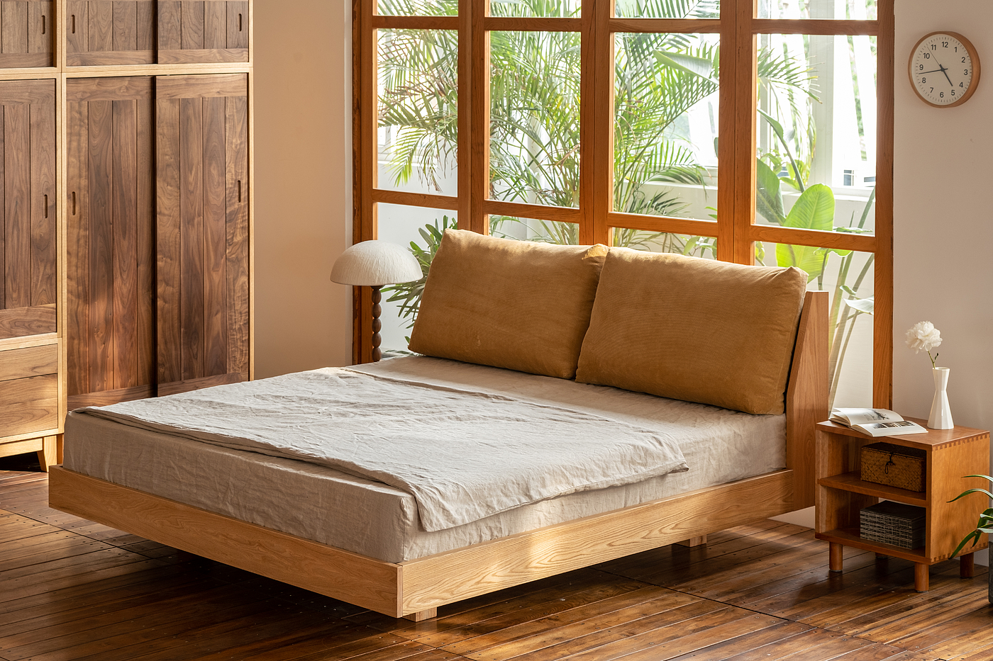 Solid wood furniture，Soft bag bed，suspension，