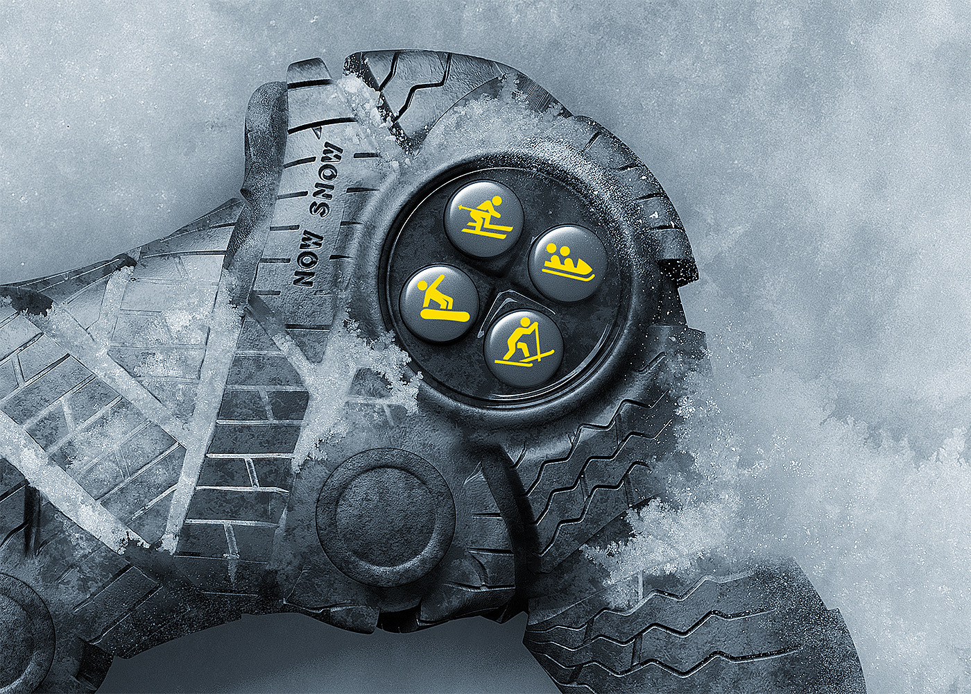 cgi，Handle，Ice and snow，tyre，