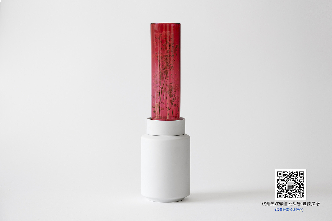 vase，ceramics，cylinder，Porcelain vase，Glass，Combination of ceramic and glass，fashion，Simplicity，blue，gules，white，