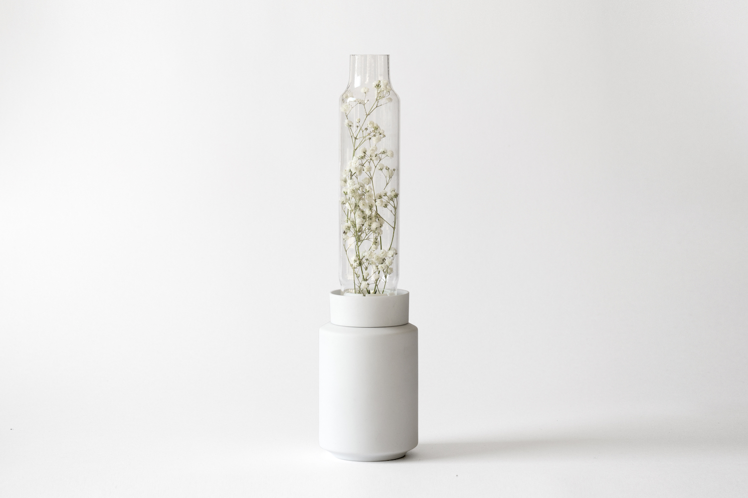 vase，ceramics，cylinder，Porcelain vase，Glass，Combination of ceramic and glass，fashion，Simplicity，blue，gules，white，