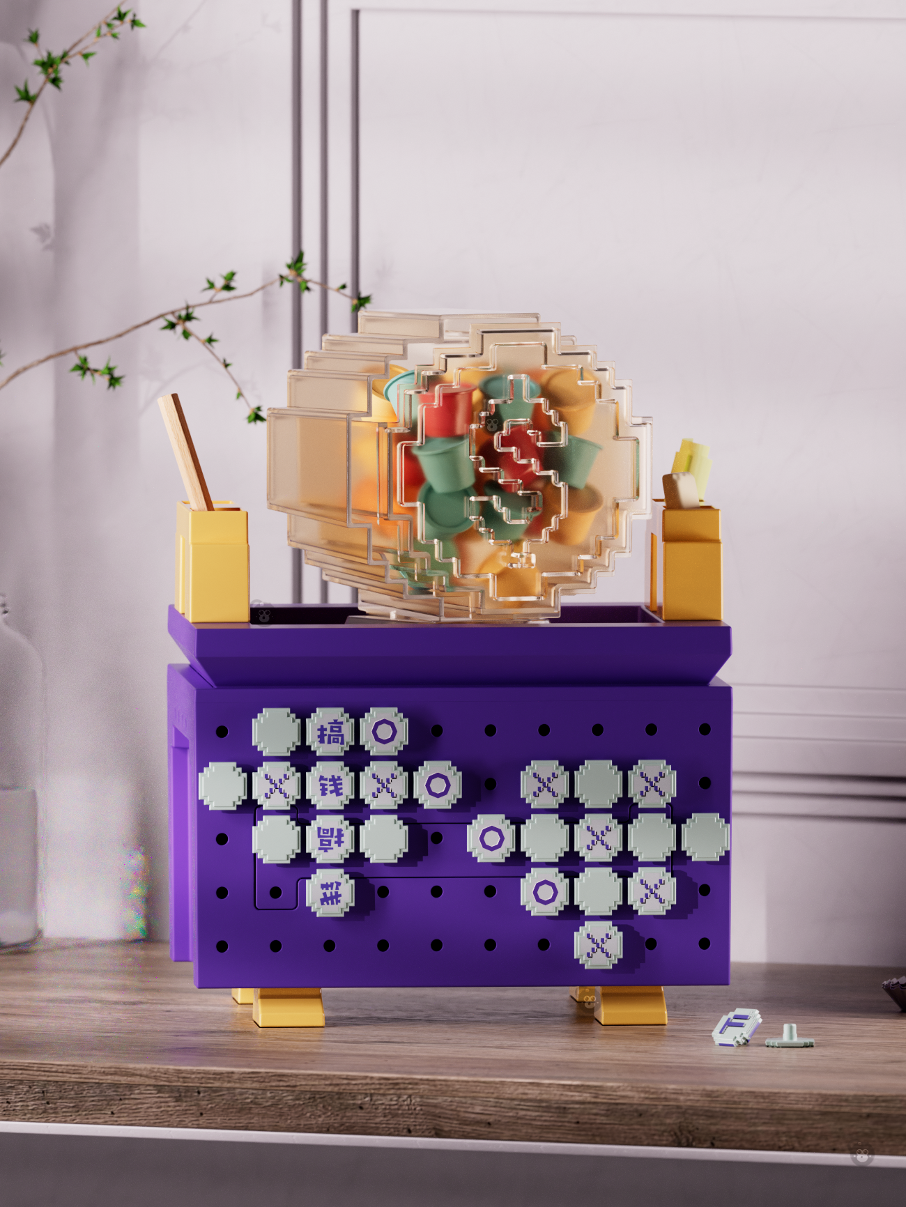 Daily Necessities，Tissue box，decompression，storage box，diy，Lucid，pray for auspiciousness，Ding，