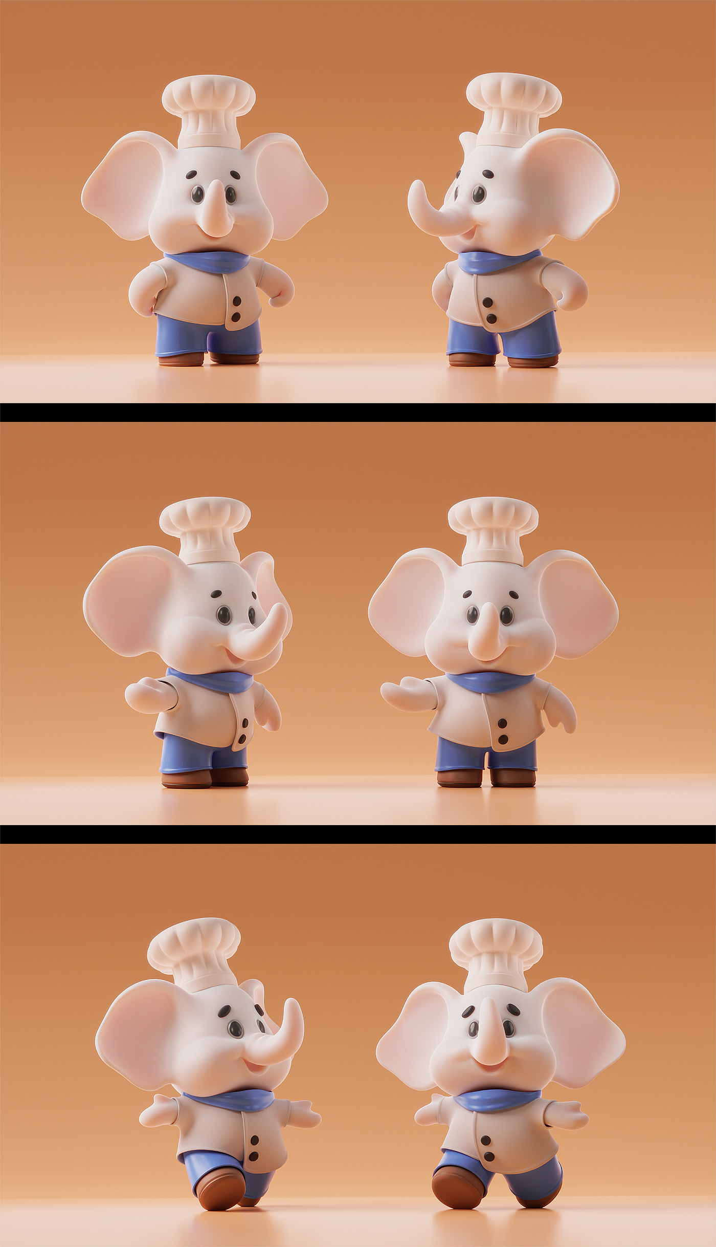 IP image design，packing design，3D design，White impermanence C4D，White Elephant，Instant noodle packaging，brand，c4d，