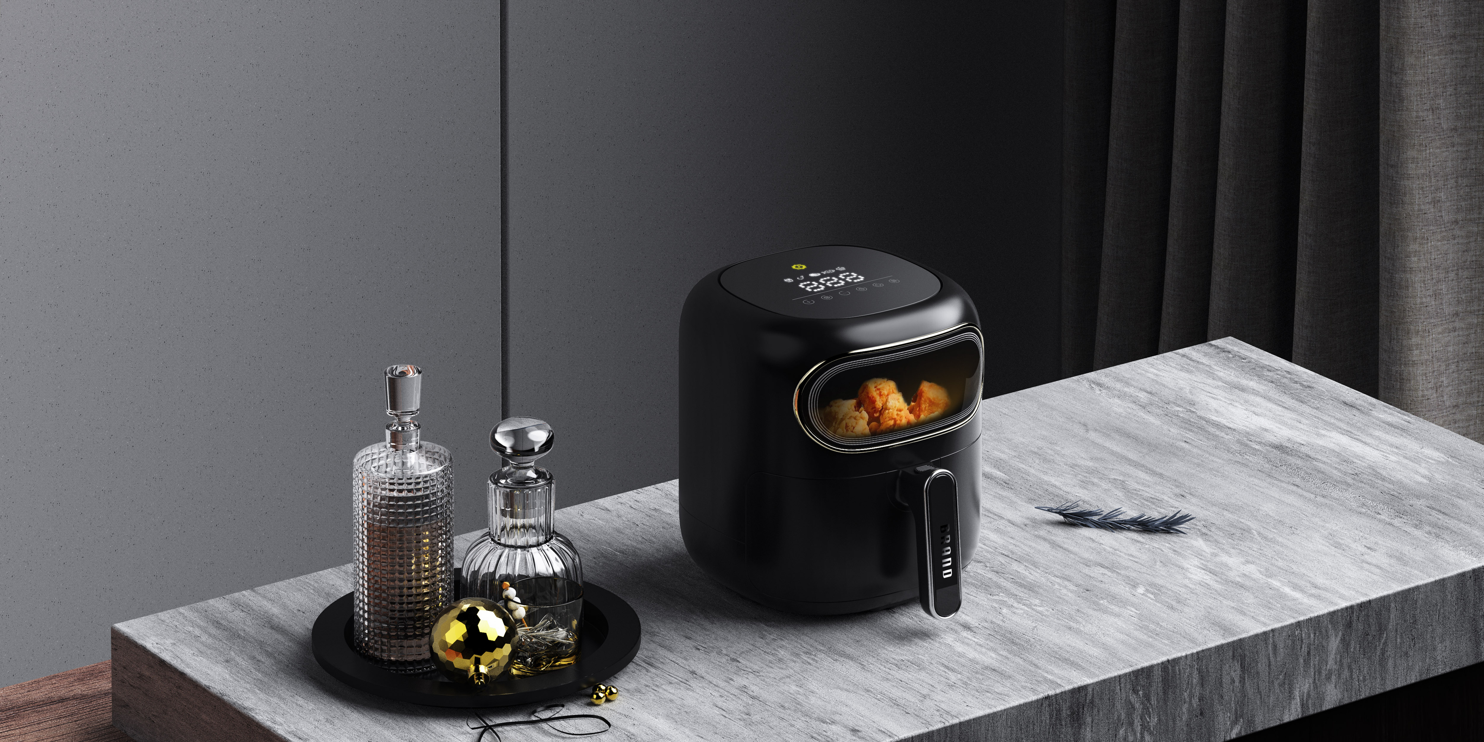 Air fryer，product design，household electrical appliances，food，Fried，