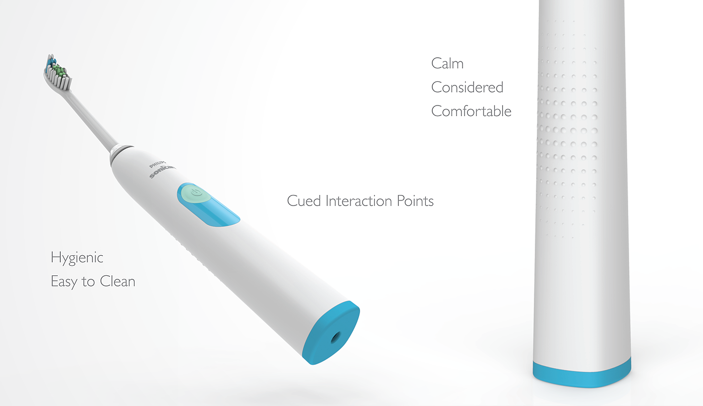 渲染图，手绘稿，电动牙刷，2015if奖，飞利浦Sonicare，口腔护理，声波震动，
