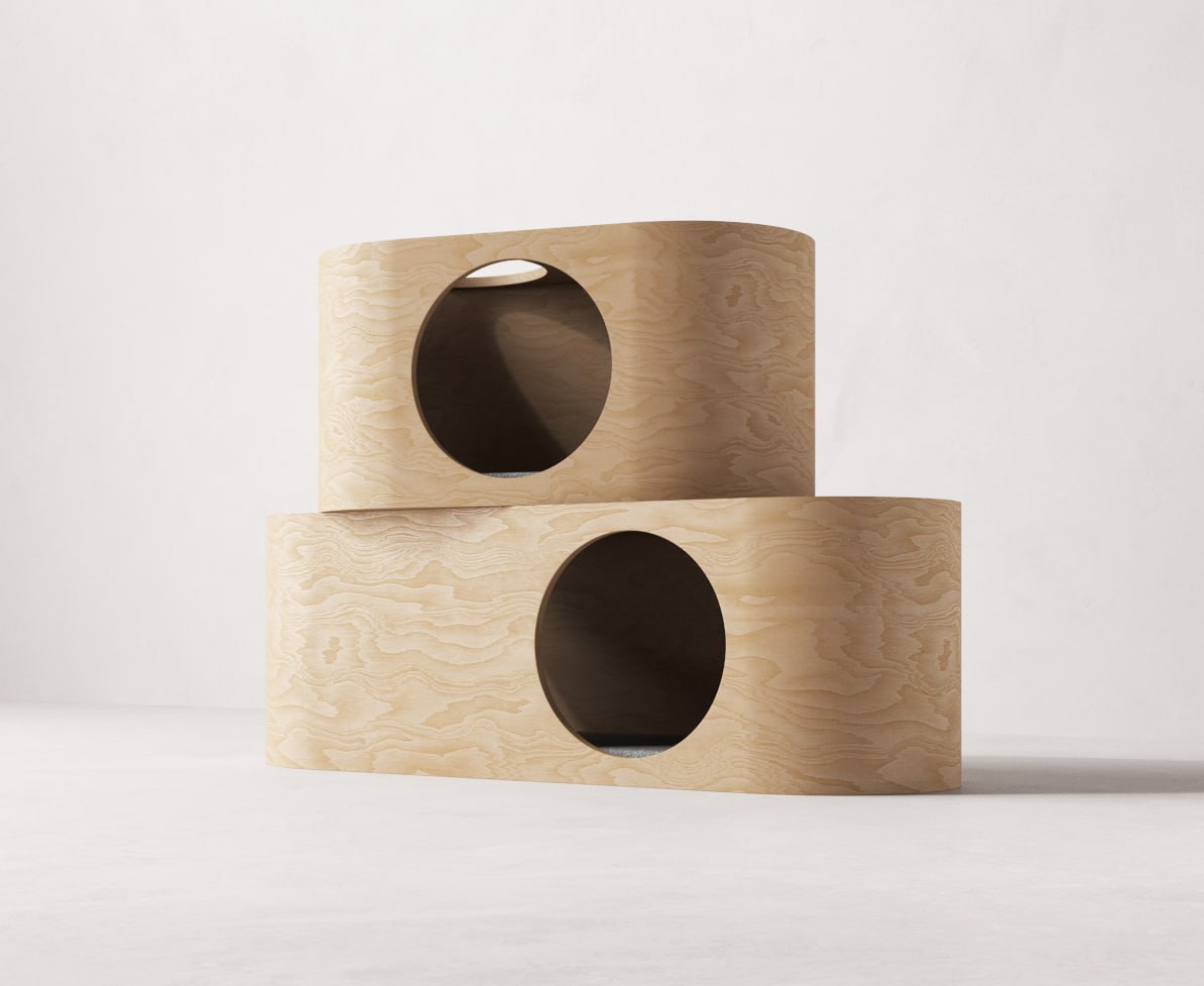 KOTE，Cat house，Plywood，felt，