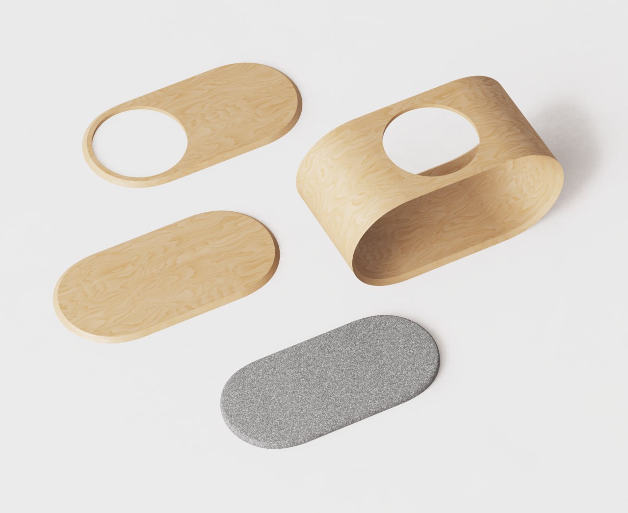 KOTE，Cat house，Plywood，felt，