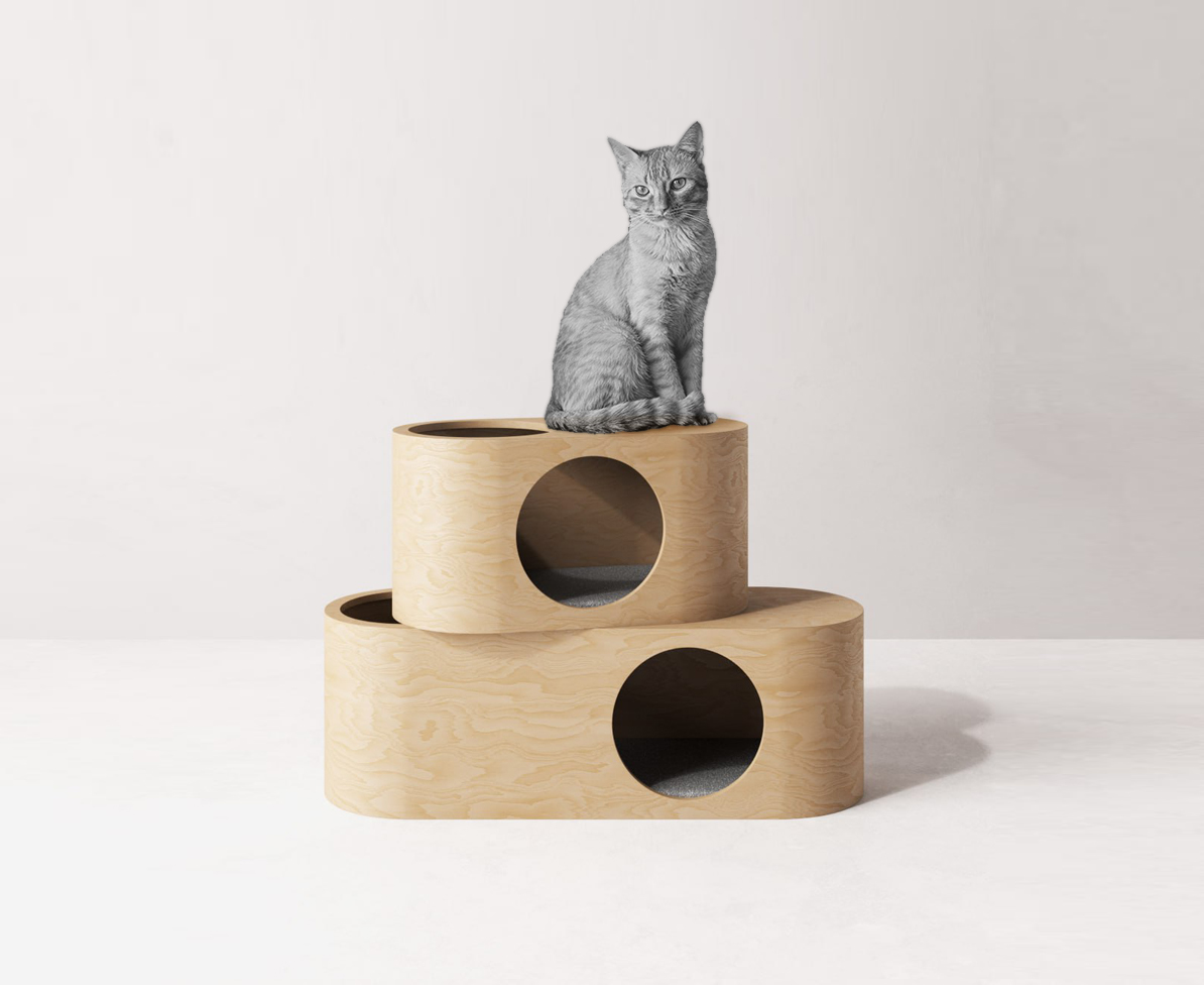 KOTE，Cat house，Plywood，felt，
