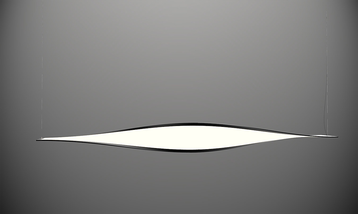 a chandelier，OLED，Twist，Aluminum frame，office，