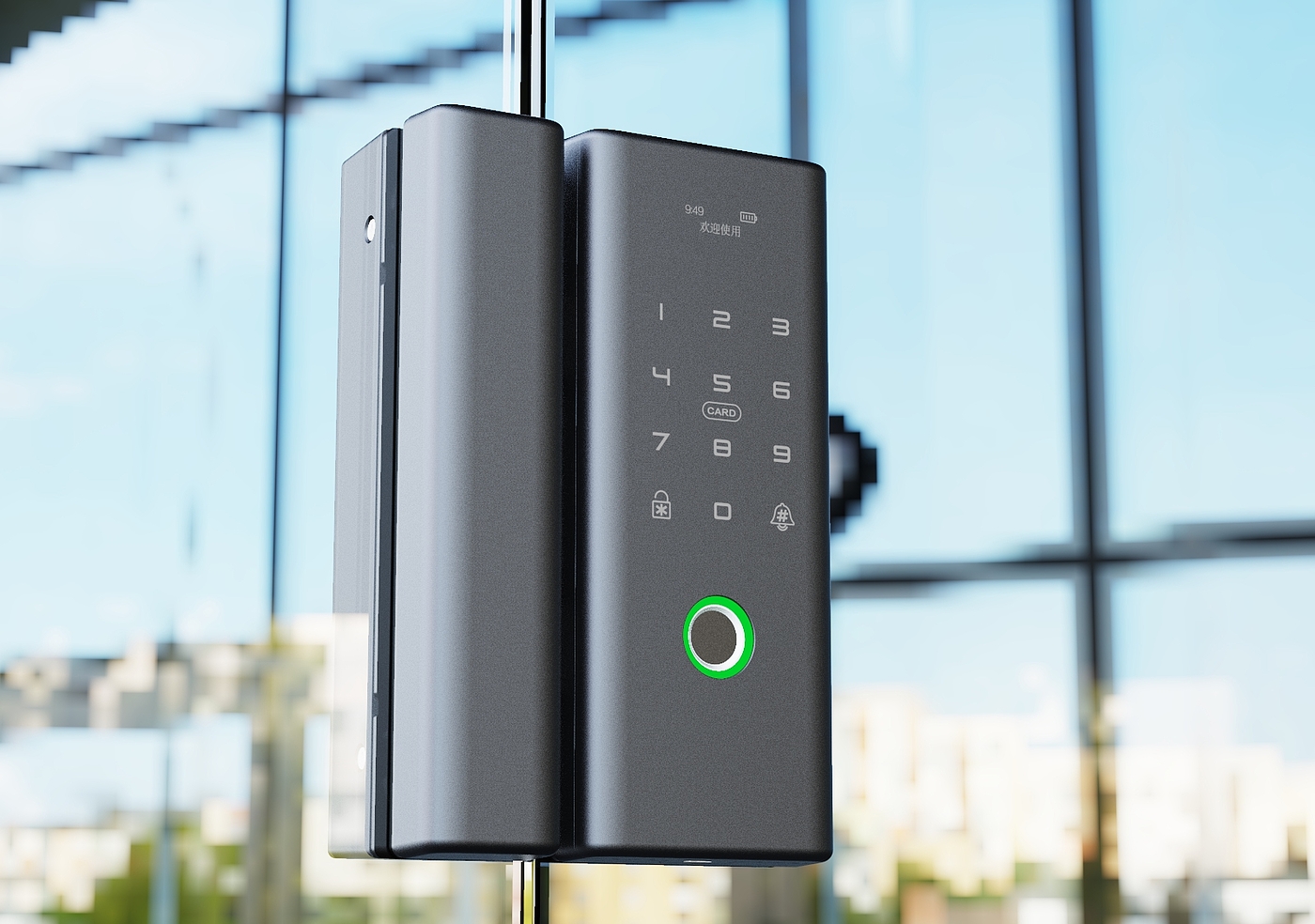 Glass door fingerprint lock，