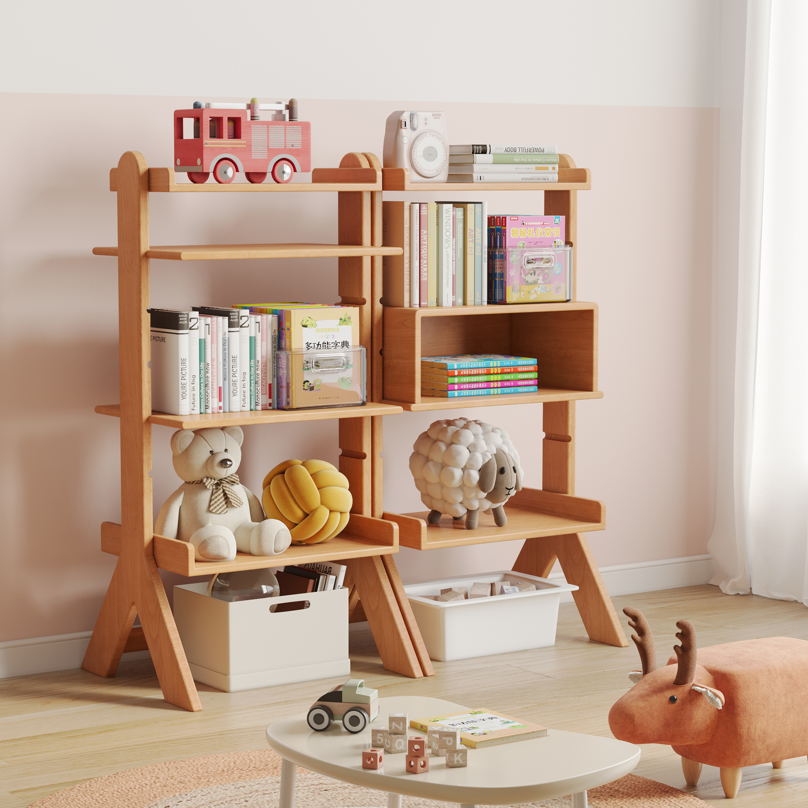 Children's furniture，Receive，Wooden furniture，Modular design，solid wood，
