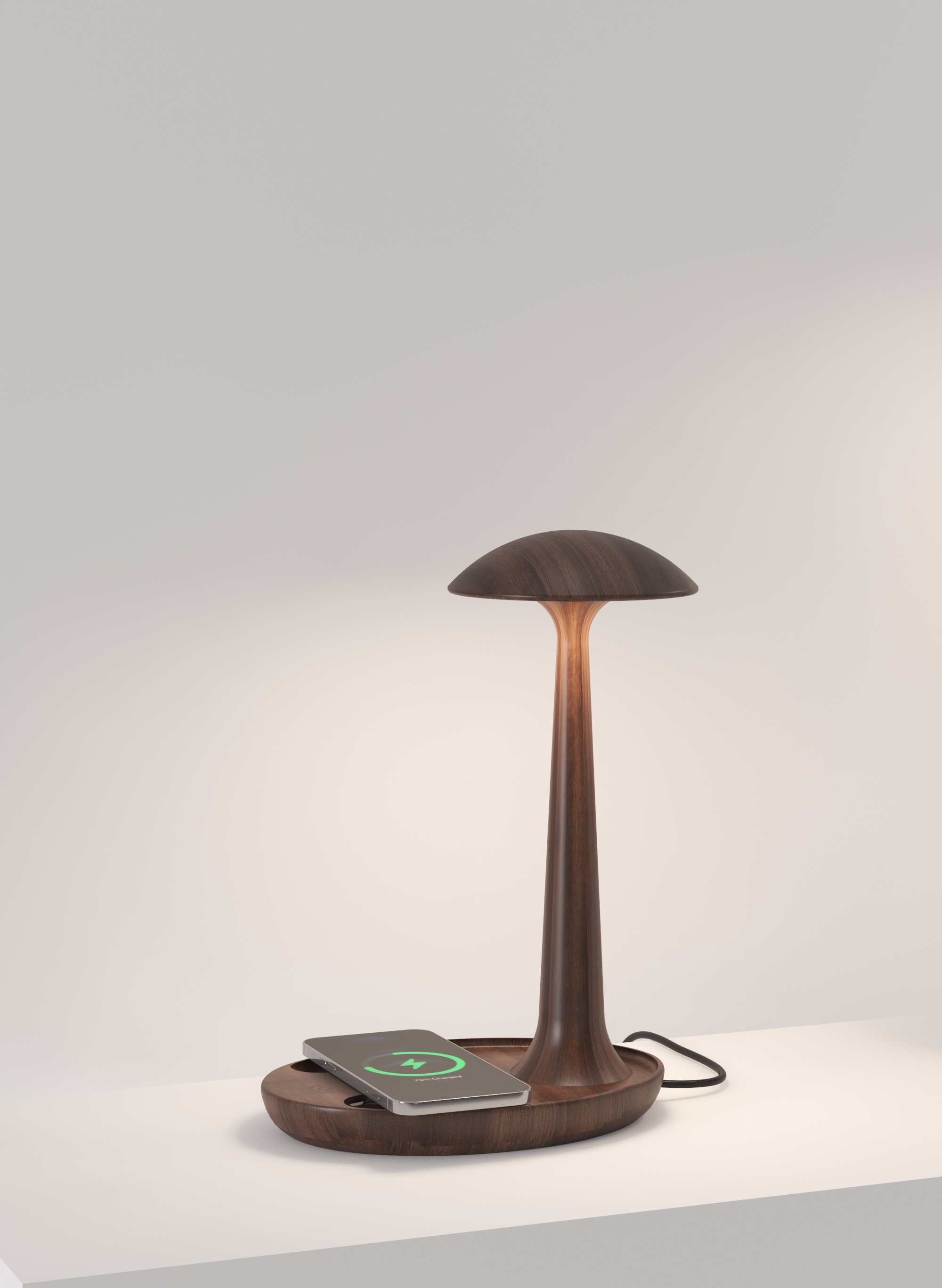 Wireless charging，solid wood，original，Eye protection desk lamp，
