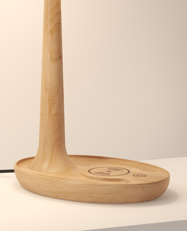 Wireless charging，solid wood，original，Eye protection desk lamp，