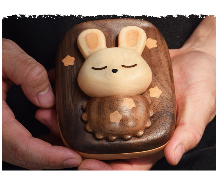 Original design，Wood Crafts，Deciduous tooth box，cute rabbit，Handicrafts，