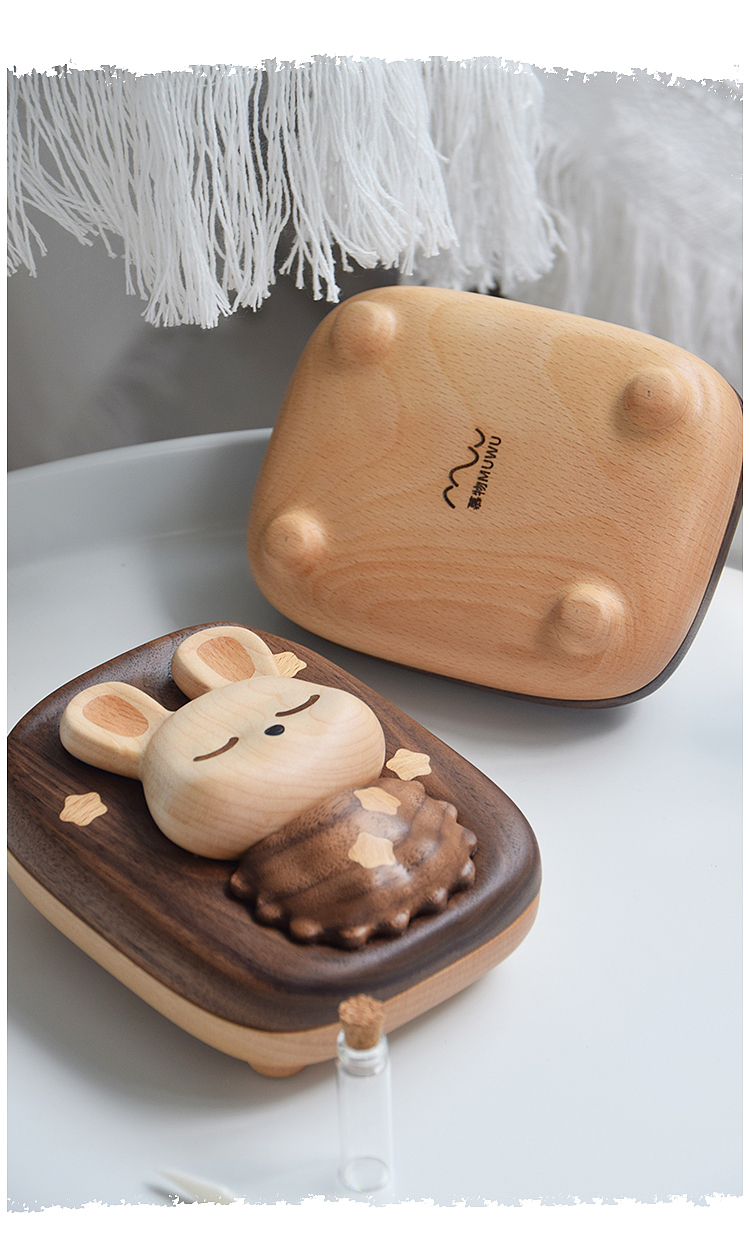 Original design，Wood Crafts，Deciduous tooth box，cute rabbit，Handicrafts，