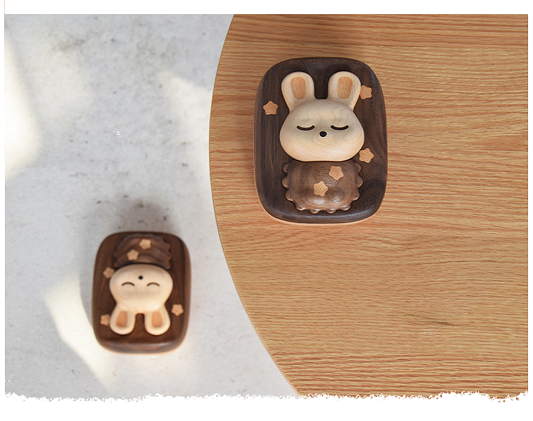 Original design，Wood Crafts，Deciduous tooth box，cute rabbit，Handicrafts，