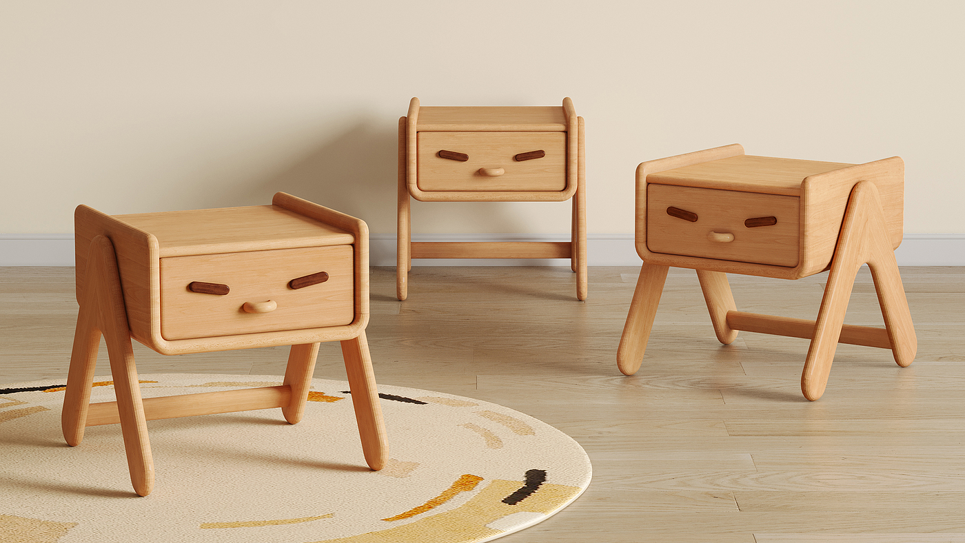 Children's furniture，bedside cupboard，Bedside storage，Wooden furniture，Side table，tea table，