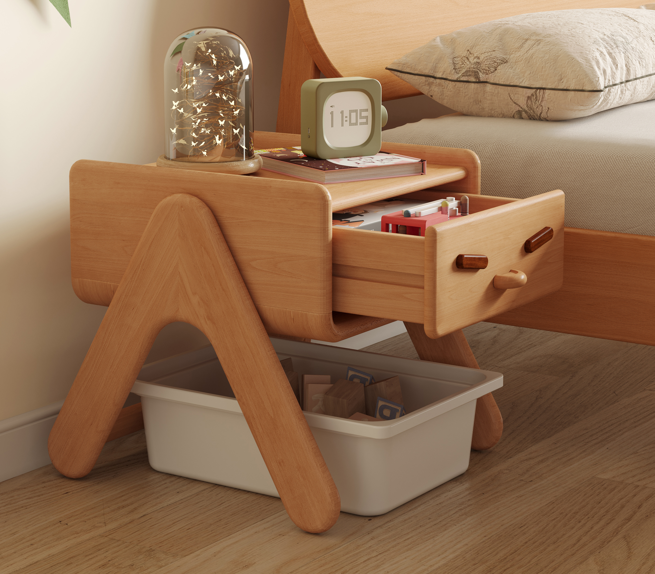 Children's furniture，bedside cupboard，Bedside storage，Wooden furniture，Side table，tea table，